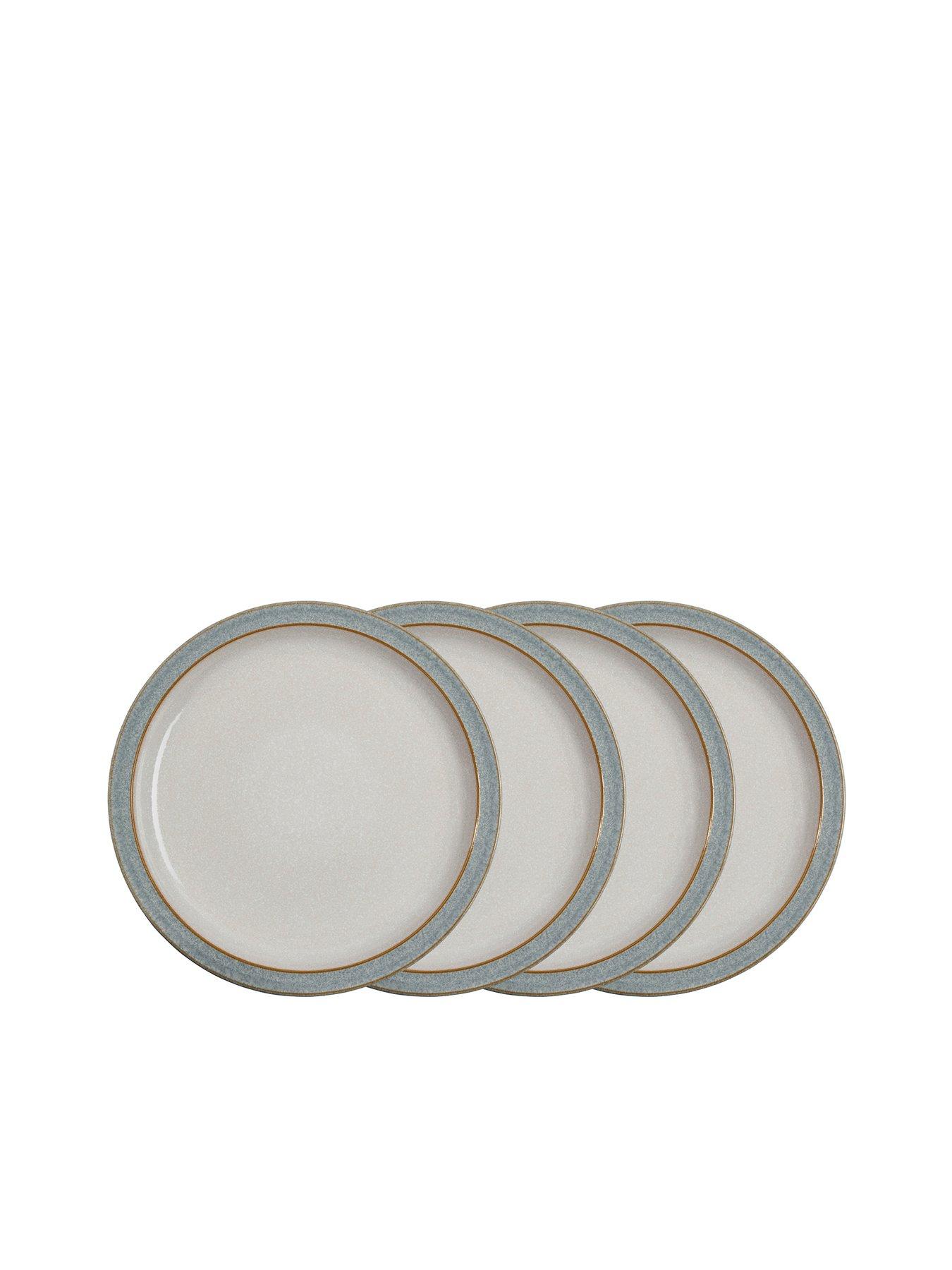 Image 3 of 3 of Denby Elements Light Grey Speckle Dinner Plates &ndash; Set of 4