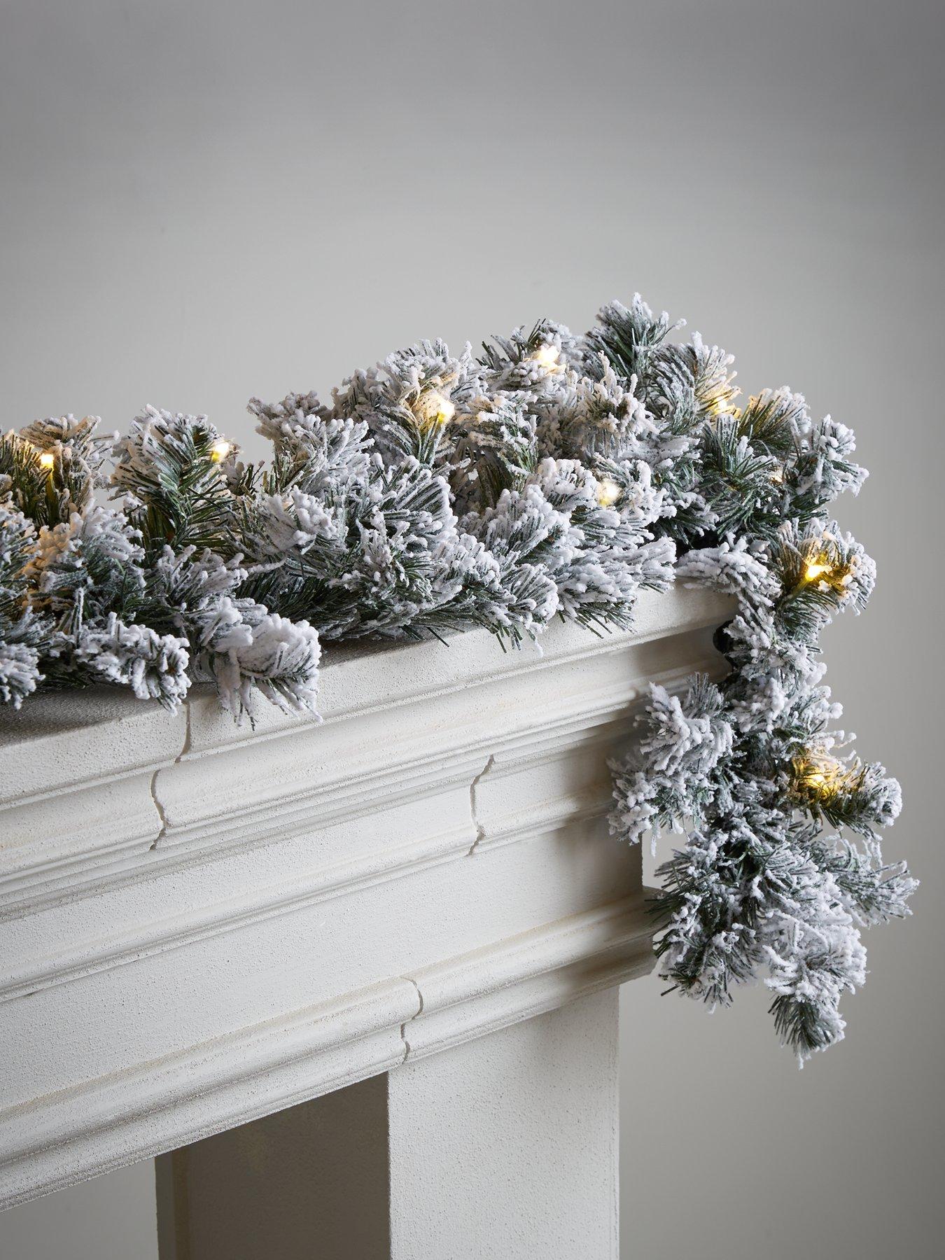 The Very Collection 6ft Pre-Lit Flocked Emperor Christmas Garland