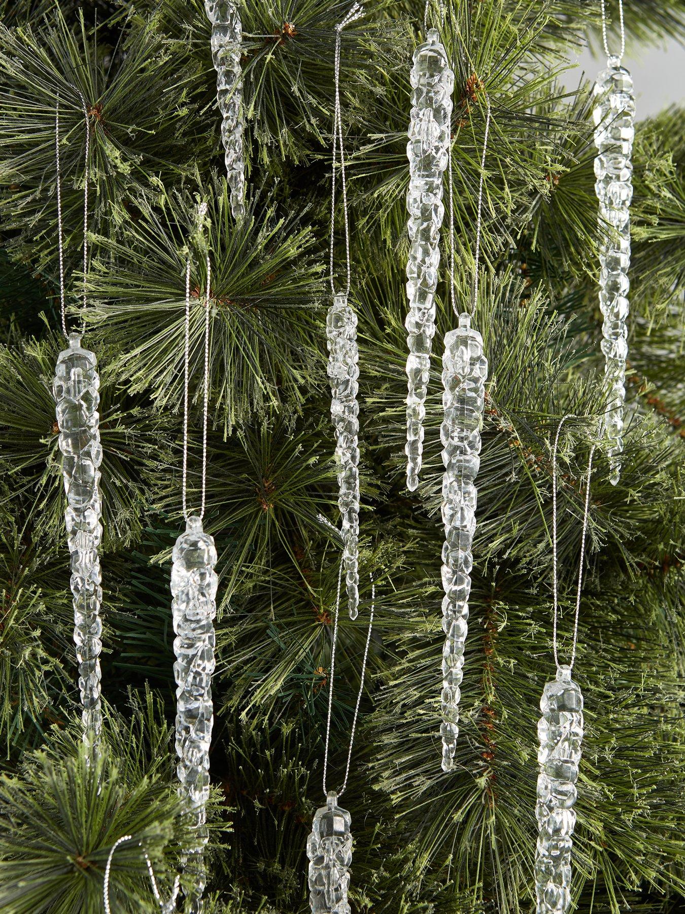 Image 1 of 4 of Very Home Set of 12 Icicle Hanging Christmas Tree Decorations