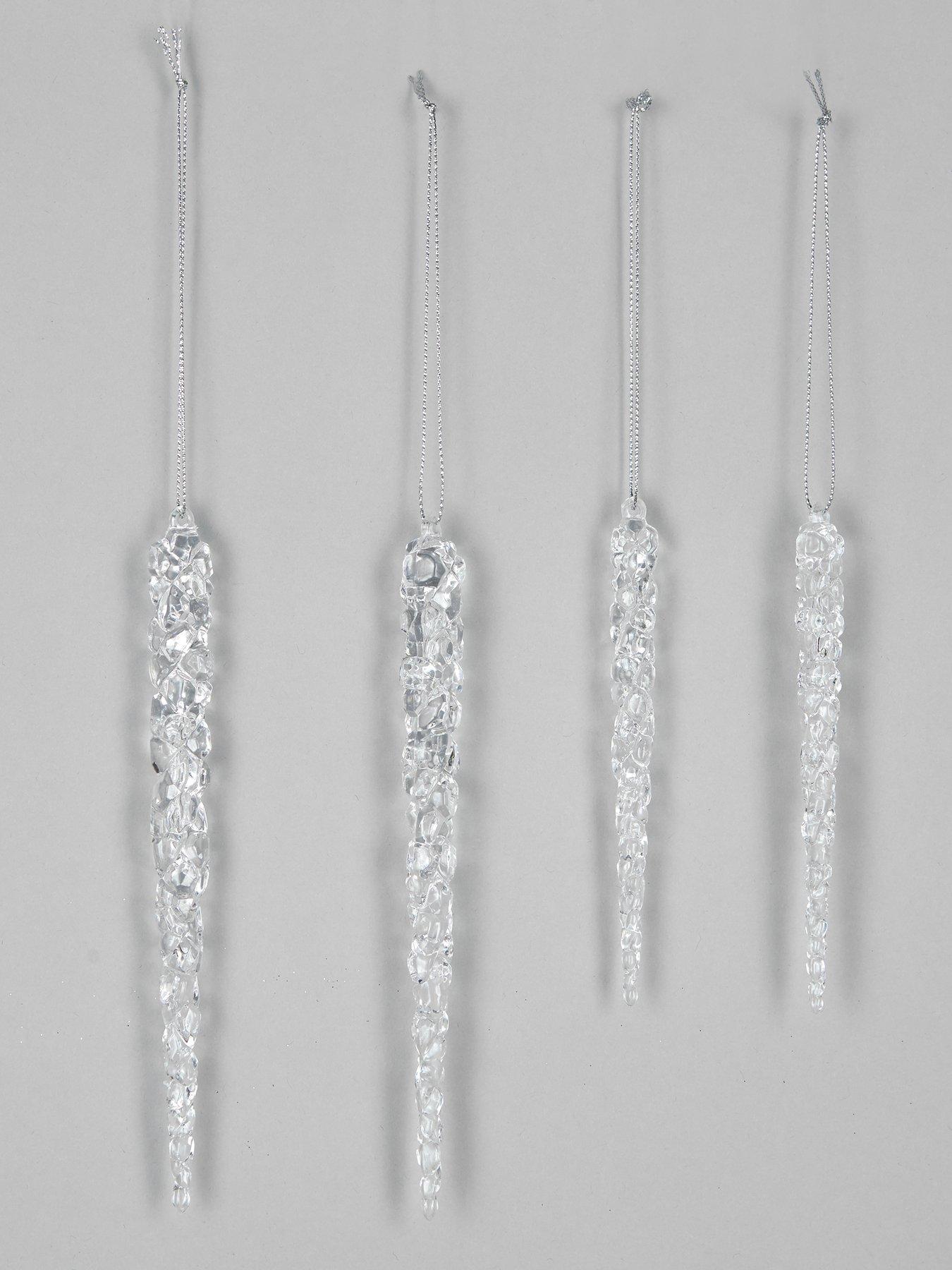 Image 2 of 4 of Very Home Set of 12 Icicle Hanging Christmas Tree Decorations