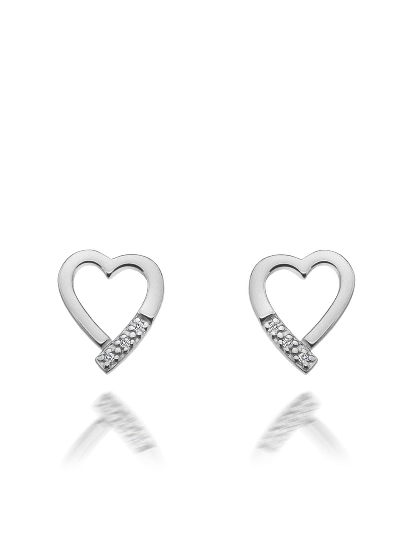 Image 1 of 3 of Hot Diamonds Romantic Heart Stud Earrings