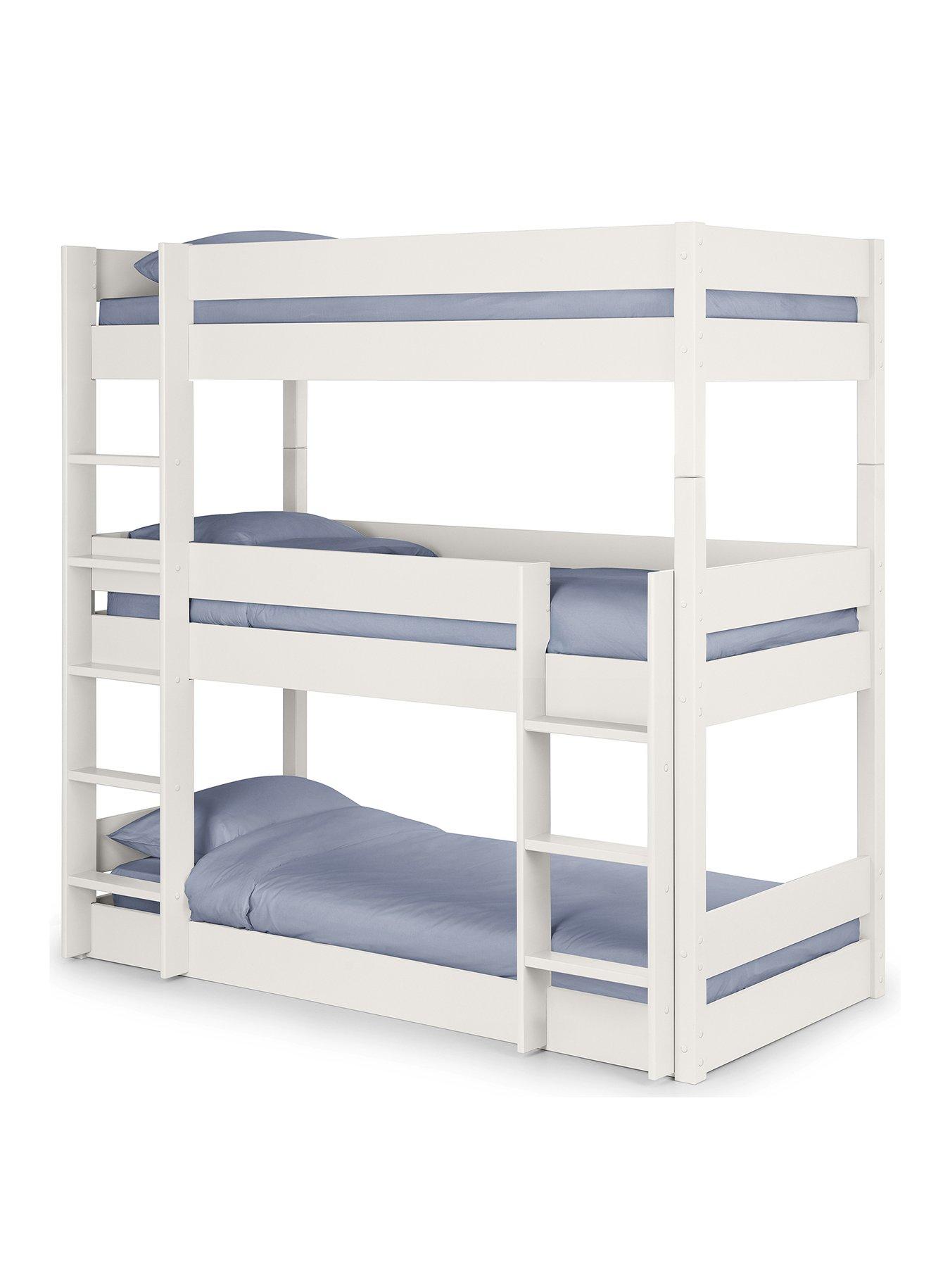 Image 2 of 7 of Julian Bowen Trio Triple Stacker Bunk Bed with Spring Mattress Option - White