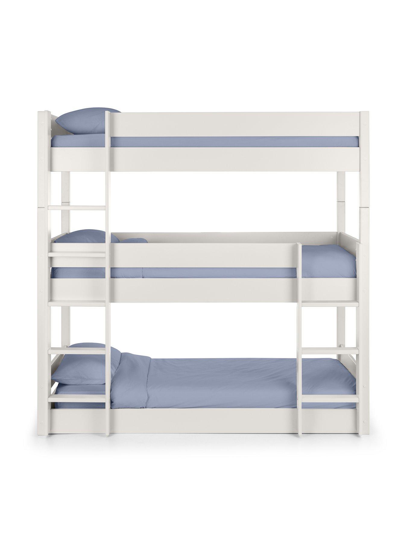 Image 3 of 7 of Julian Bowen Trio Triple Stacker Bunk Bed with Spring Mattress Option - White