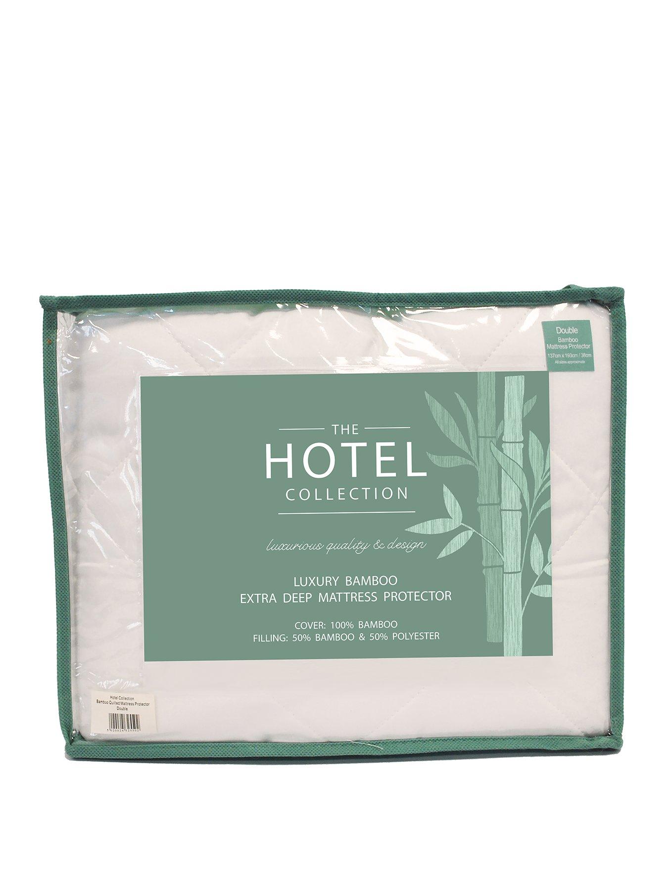 undefined Extra Deep Luxury Bamboo Mattress Protector  Double - White
