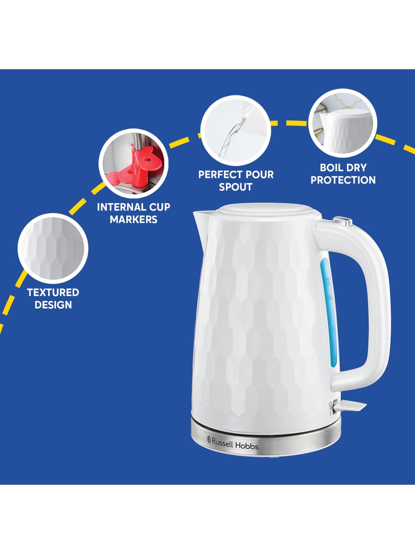 Image 3 of 7 of Russell Hobbs Honeycomb White Plastic Kettle - 26050