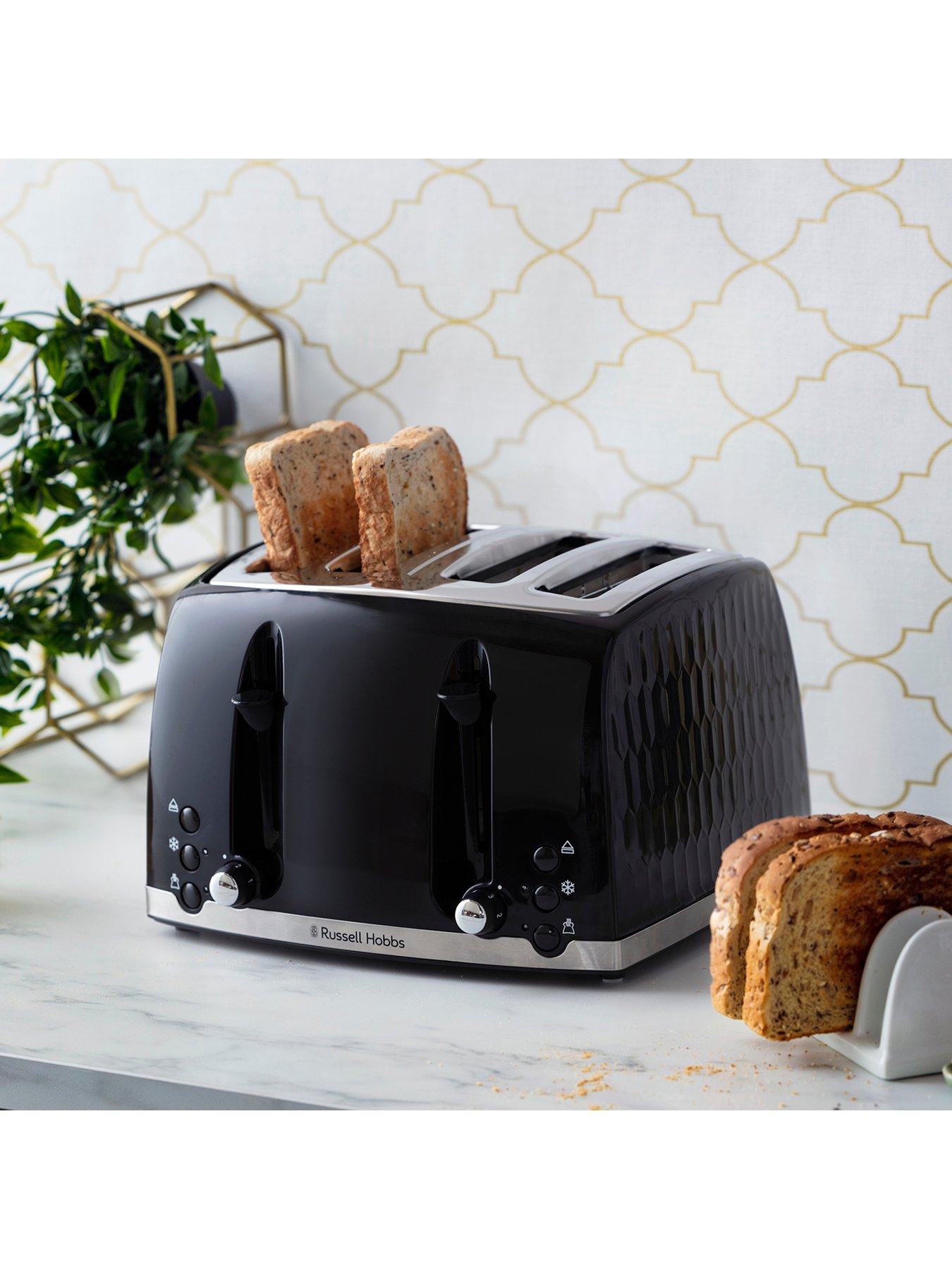 Image 2 of 7 of Russell Hobbs Honeycomb 4 Slice Black Plastic Toaster - 26071