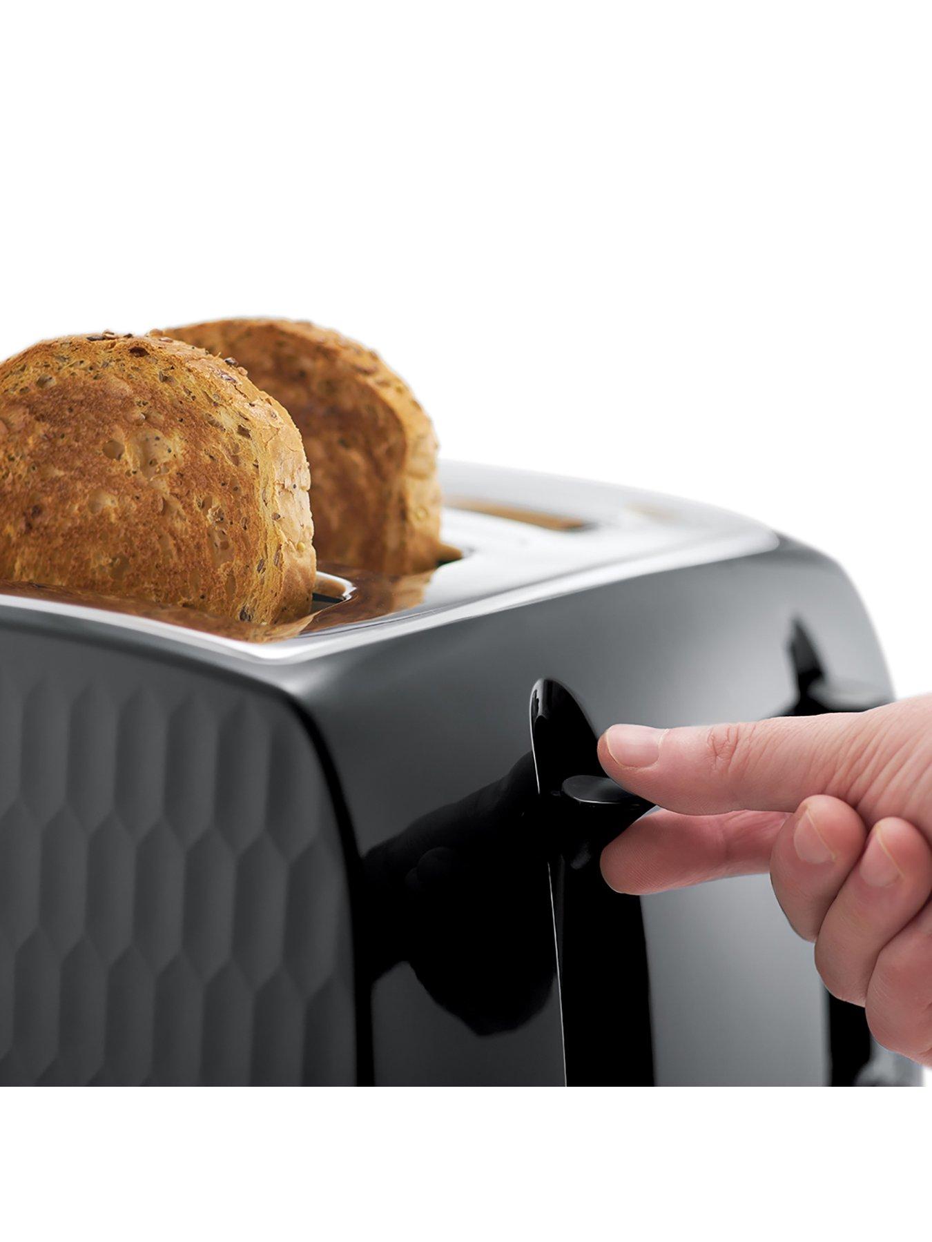Image 3 of 7 of Russell Hobbs Honeycomb 4 Slice Black Plastic Toaster - 26071
