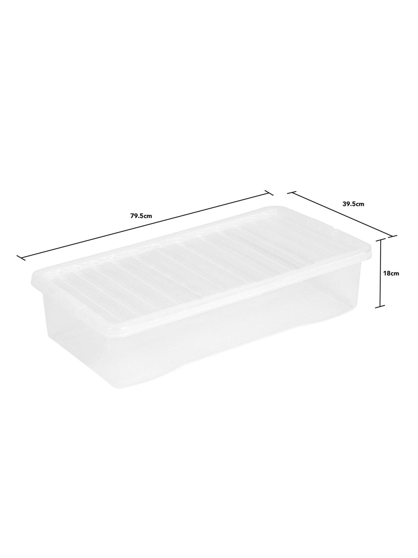 Image 5 of 5 of Wham Set of 2 Clear Plastic Crystal Underbed Storage Boxes &ndash; 42 litres each