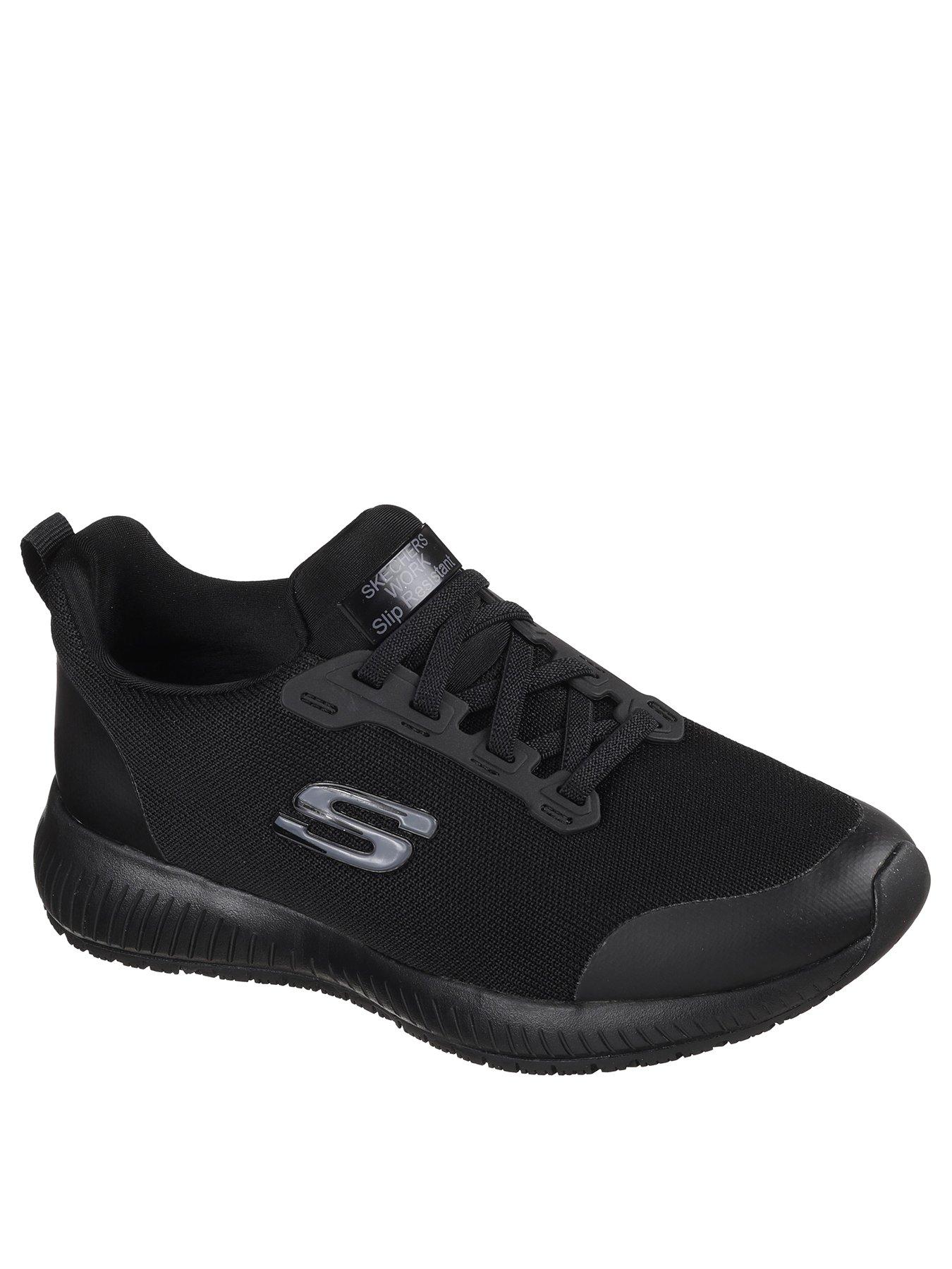 Image 1 of 5 of Skechers Workwear Squad Slip Resistant Bungee Lace Slip-on Trainer - Black