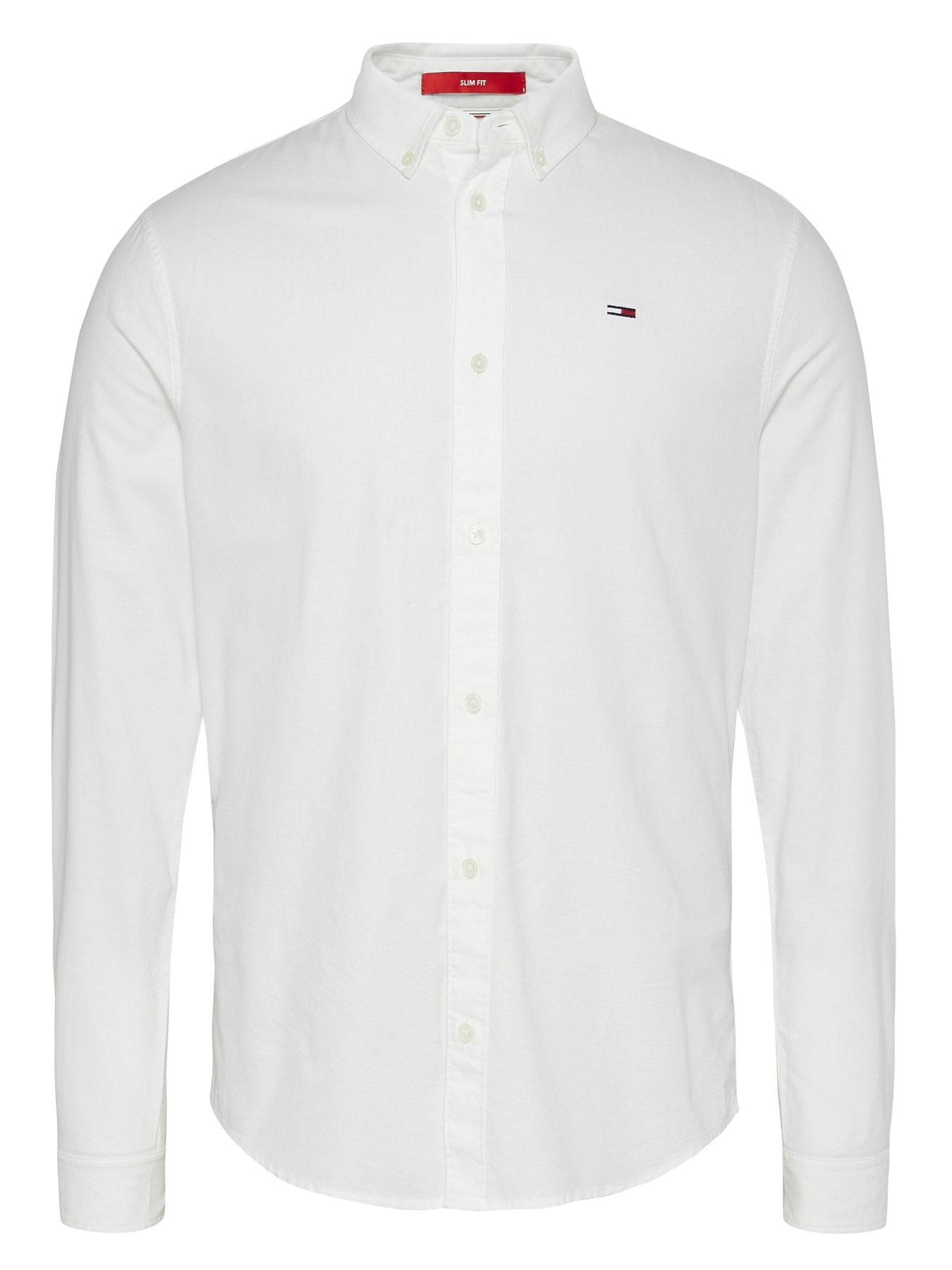 Tommy Jeans TJM Slim Stretch Fit Oxford Shirt - White