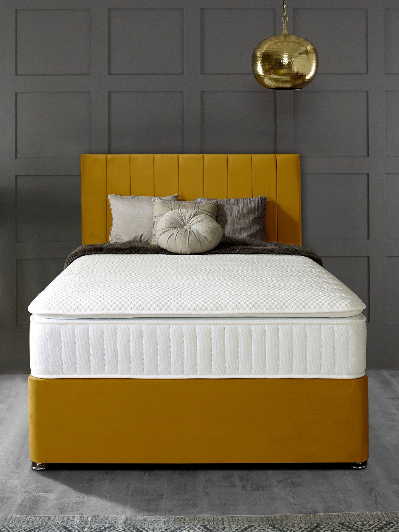Shire Beds Liberty 1000 Pocket Pillowtop Mattress and Upholstered Divan Base Bed Set (Headboard sold separately) - FSC® Certified