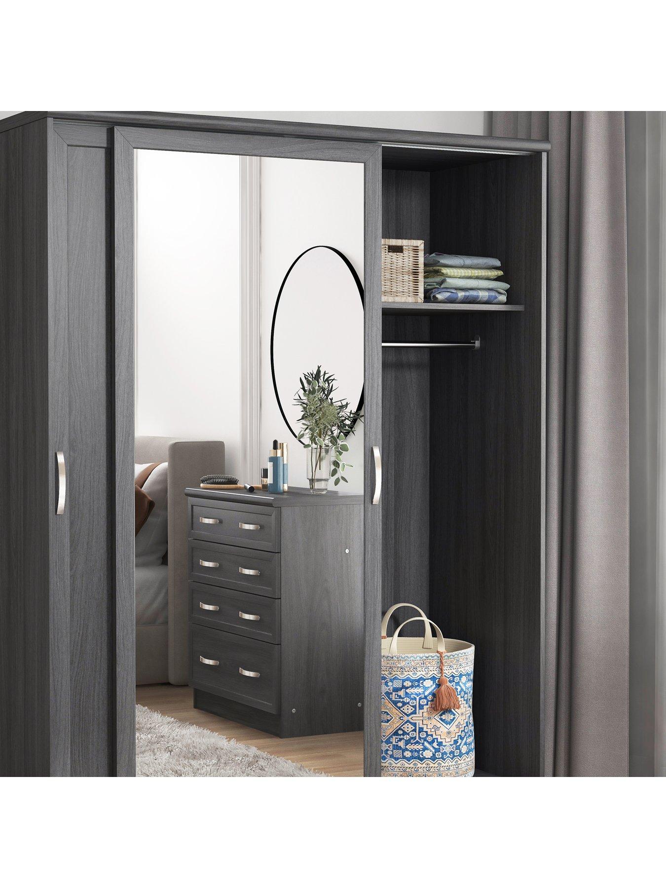 Image 3 of 5 of Very Home Camberley 2 Sliding Door Mirrored&nbsp;Wardrobe - Dark Oak Effect