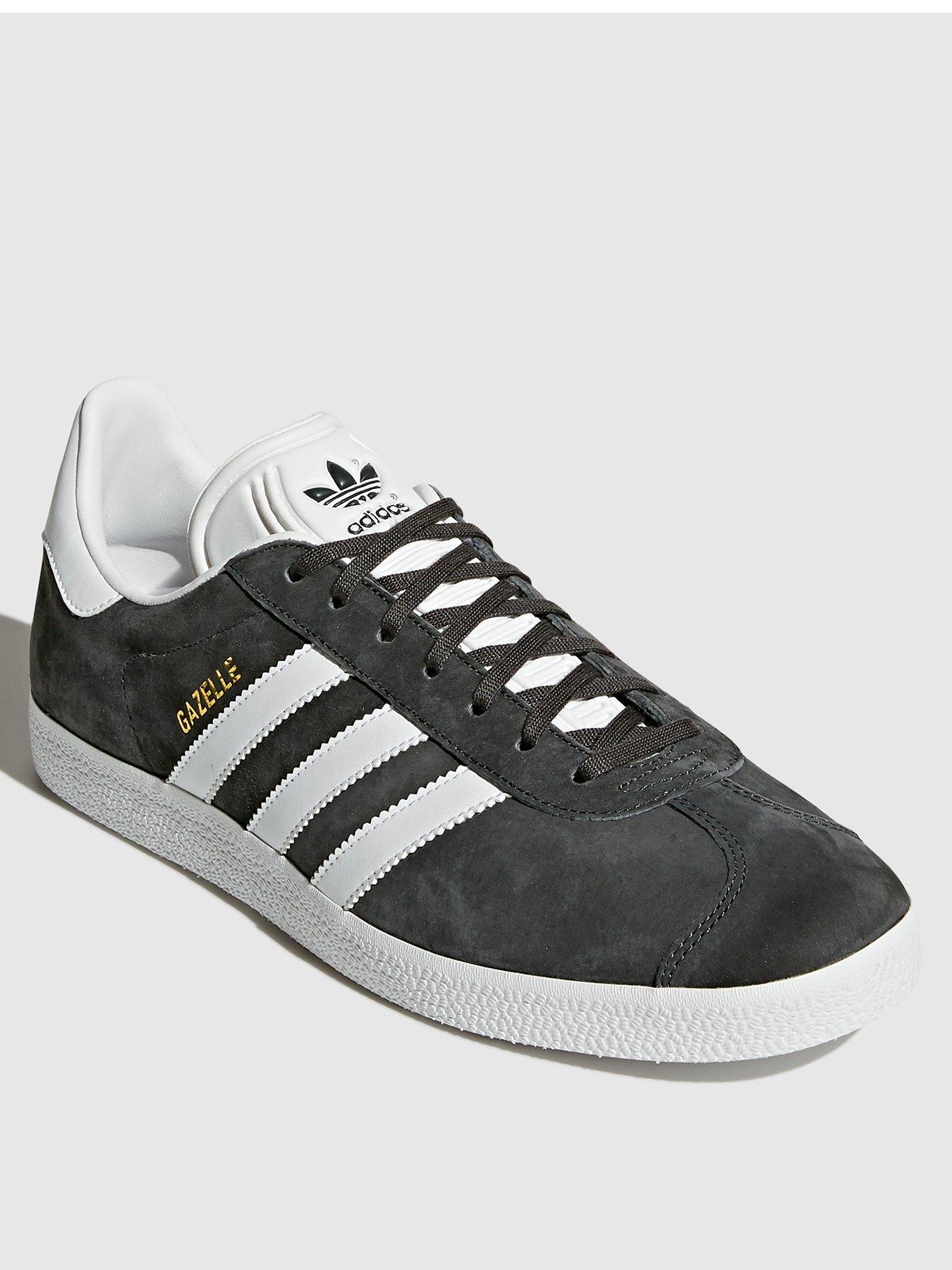 Adidas originals grey shop and white gazelle trainers