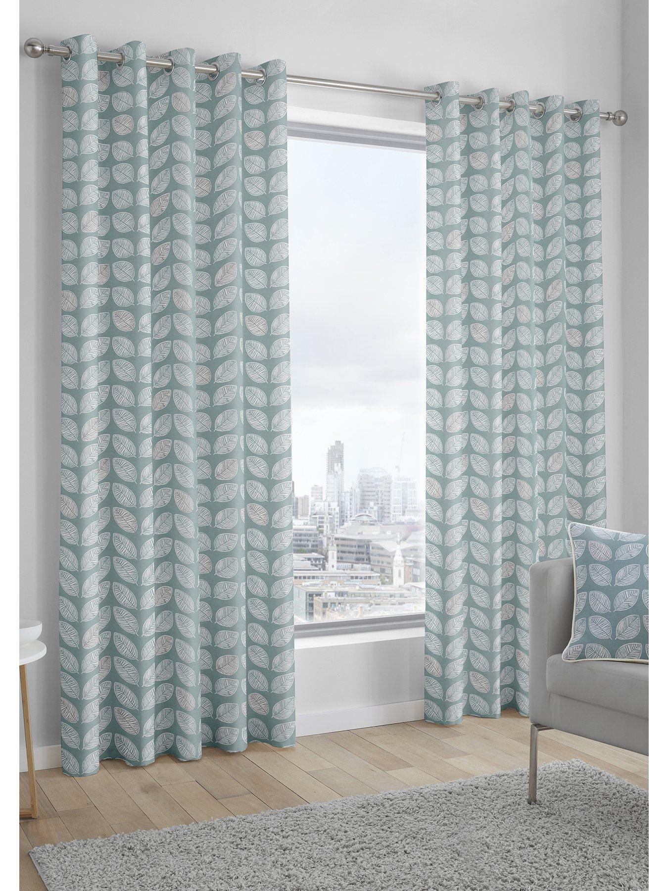 undefined Delft Lined Eyelet Curtains
