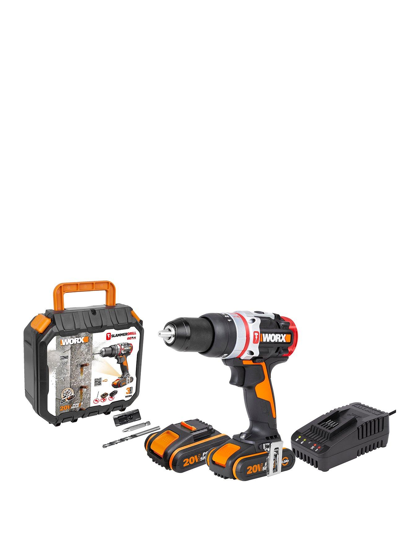 worx-cordlessnbspslammer-active-hammer-drill-wx354-20volts-with-2x-20ah-batteries-amp-chargerfront