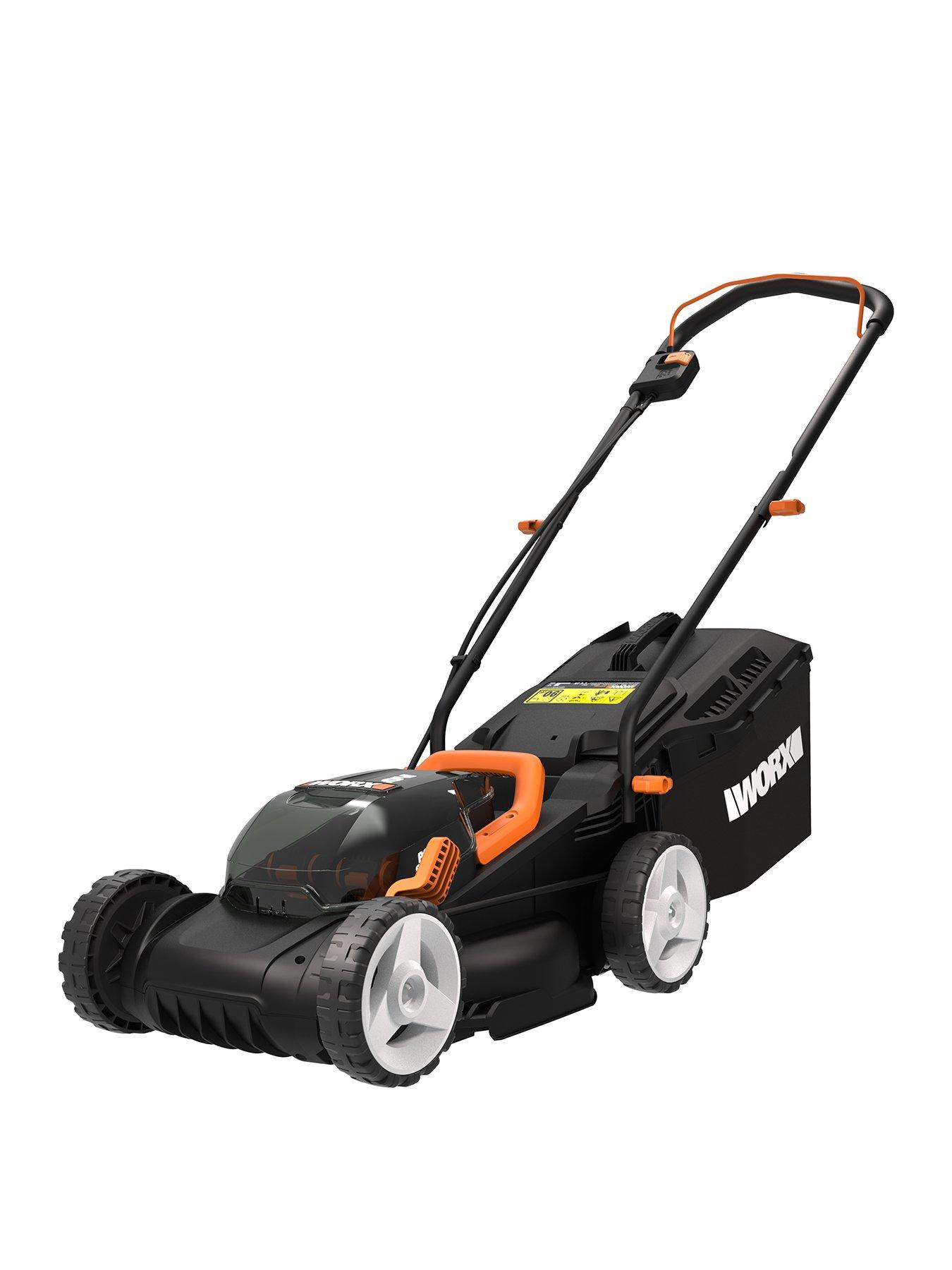 Image 1 of 3 of Worx 40V PowerShare 34cm Cordless Lawn Mower 400m2 with x2 2.0Ah Battery &amp; Charger