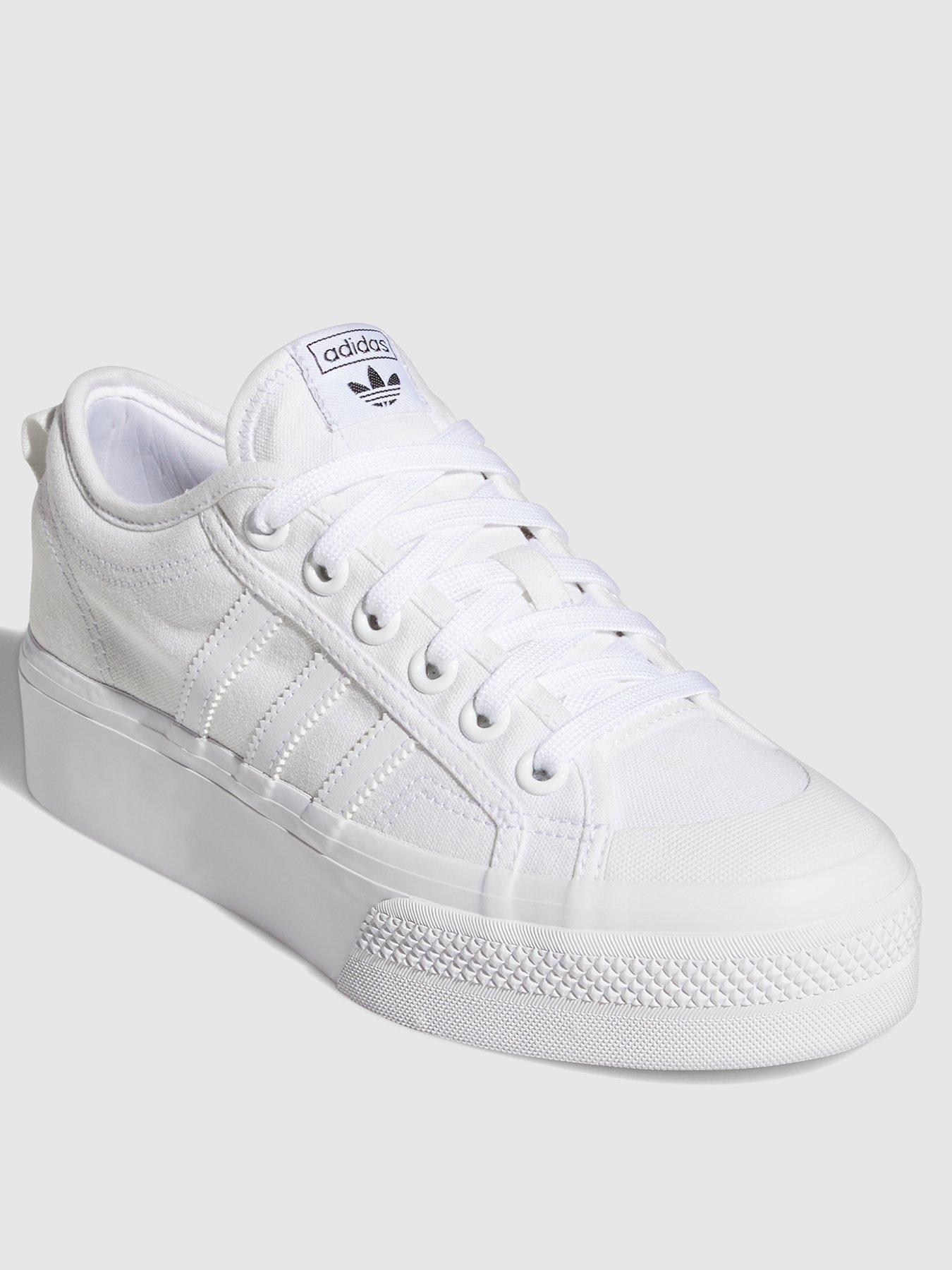Image 1 of 6 of adidas Originals Womens Nizza Platform Trainers - White