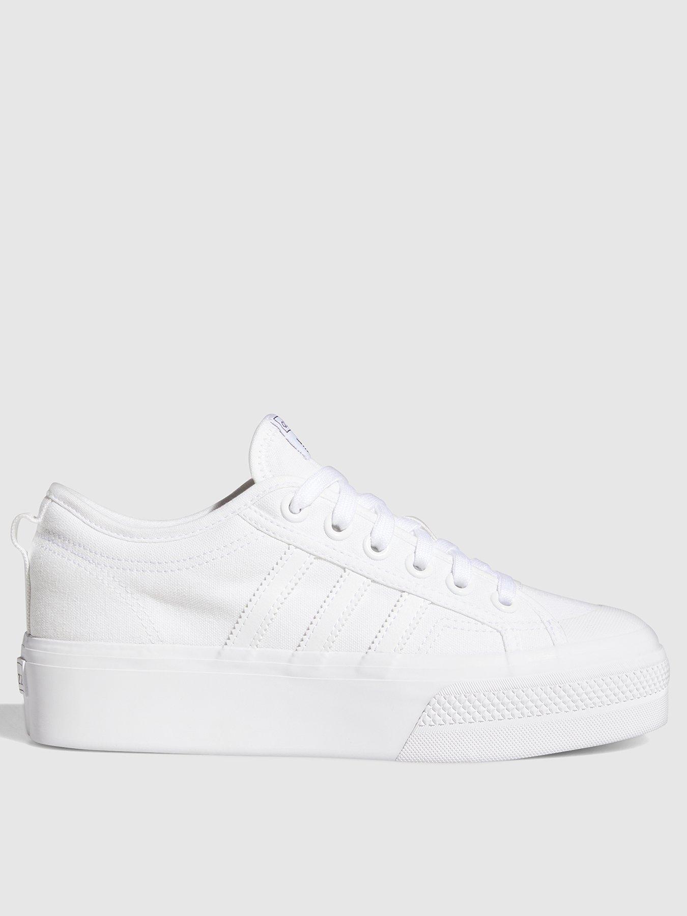 Image 3 of 6 of adidas Originals Womens Nizza Platform Trainers - White