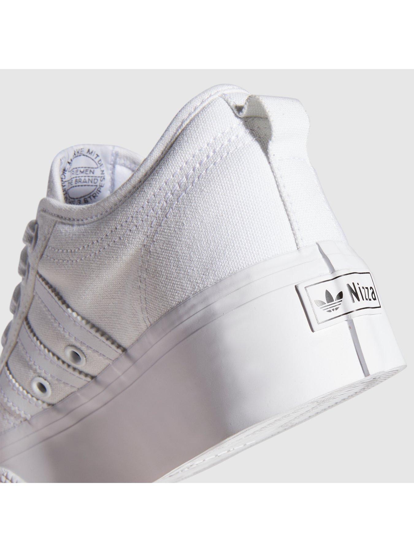 Image 6 of 6 of adidas Originals Womens Nizza Platform Trainers - White