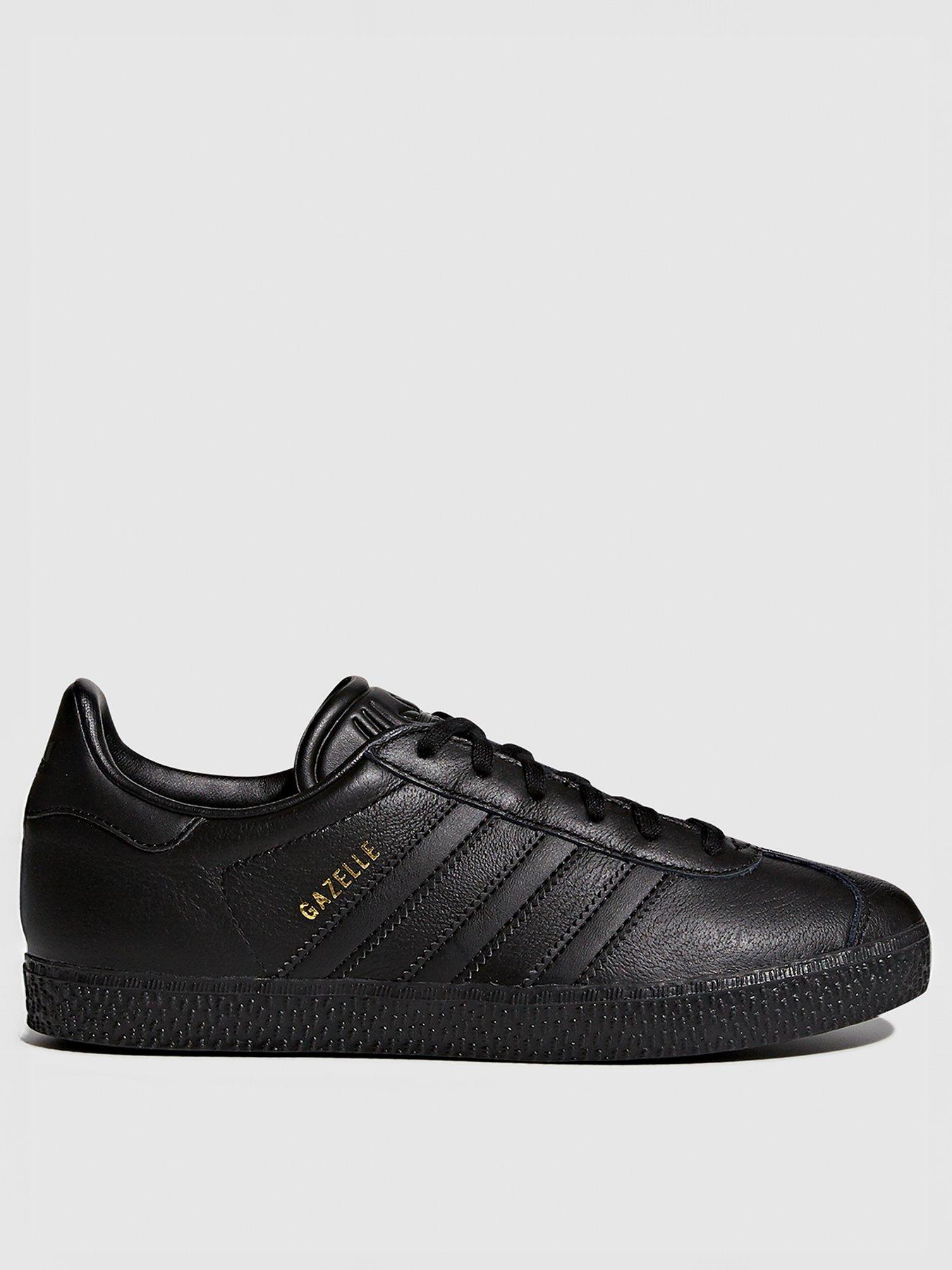 Childrens black leather trainers on sale