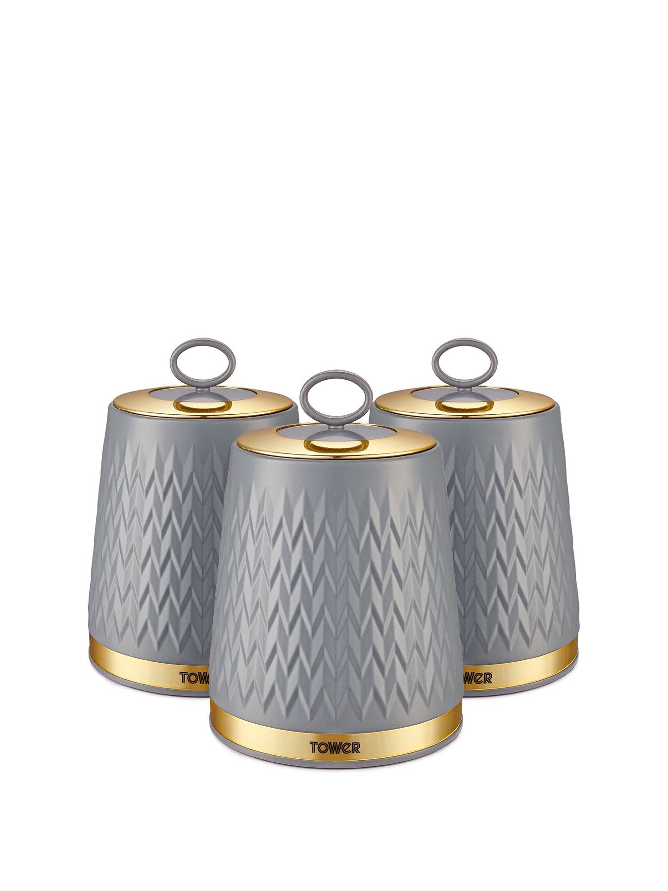 Image 2 of 6 of Tower Empire Set of 3 Canisters &ndash; Grey