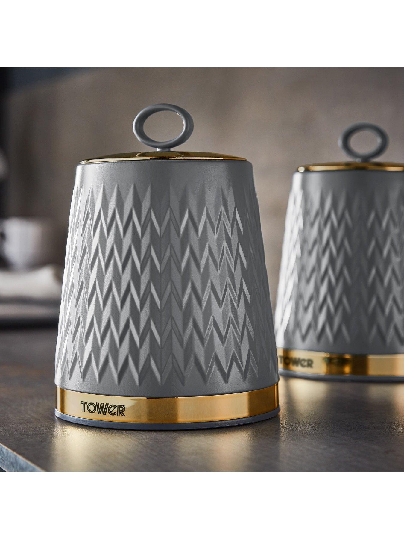 Image 4 of 6 of Tower Empire Set of 3 Canisters &ndash; Grey