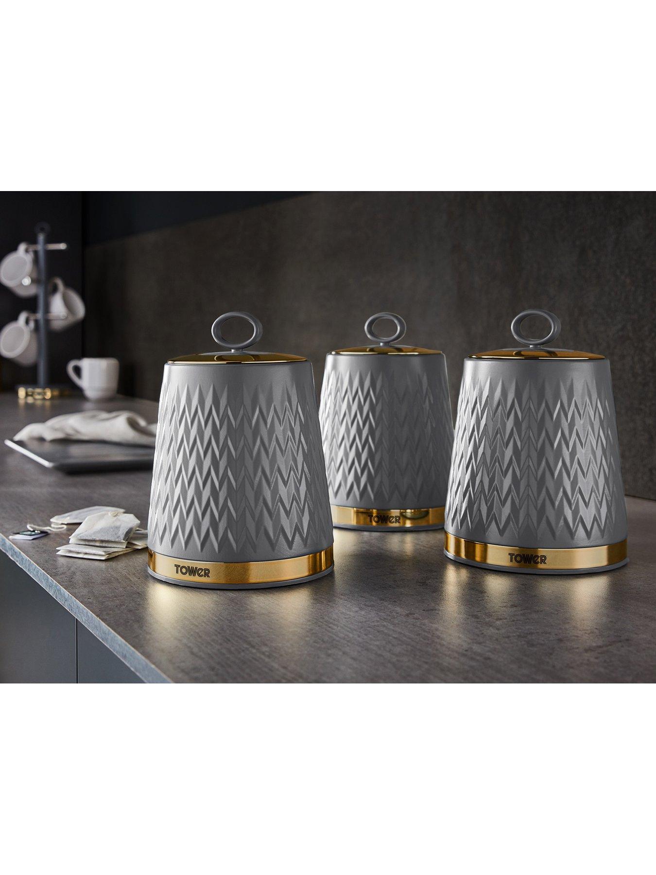 Image 6 of 6 of Tower Empire Set of 3 Canisters &ndash; Grey