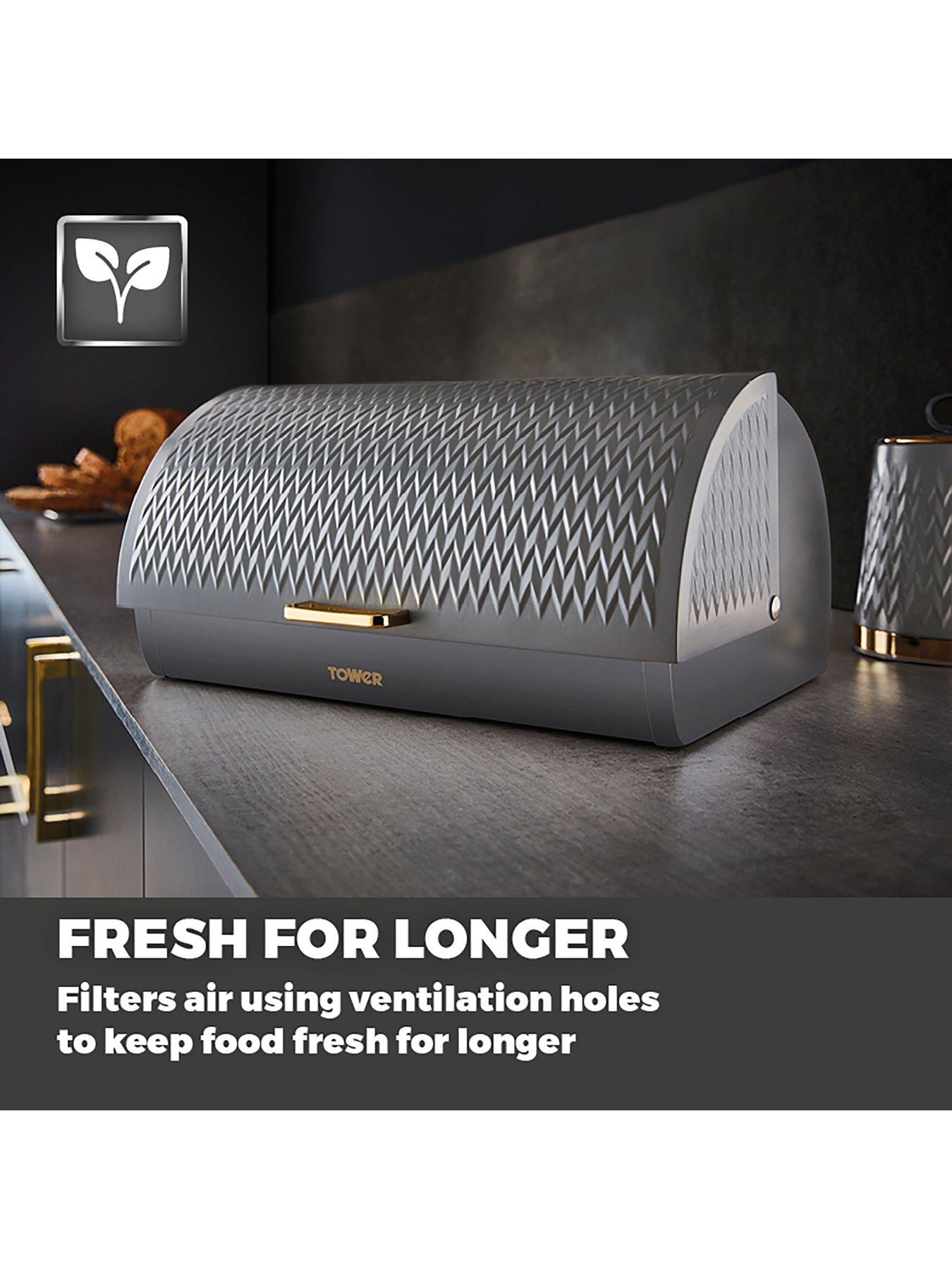 Image 5 of 6 of Tower Empire Roll-Top Bread Bin &ndash; Grey