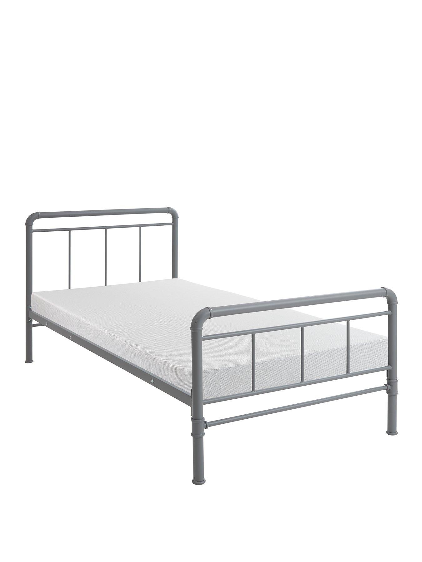 very-home-freddie-childrens-metal-single-bed-frame-greystillFront