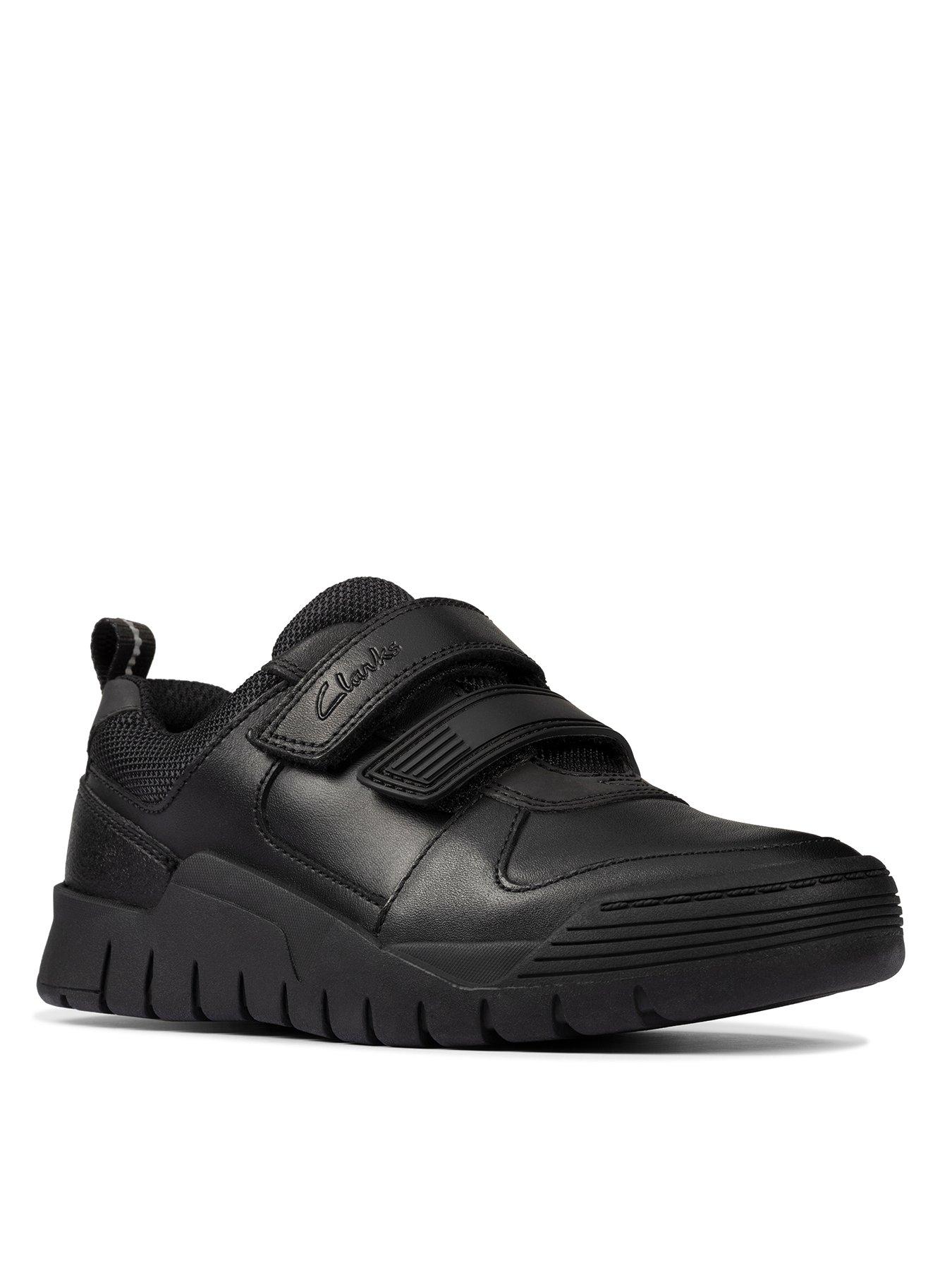 Image 1 of 7 of Clarks Kid&nbsp;Scooter Speed Strap School Shoe - Black