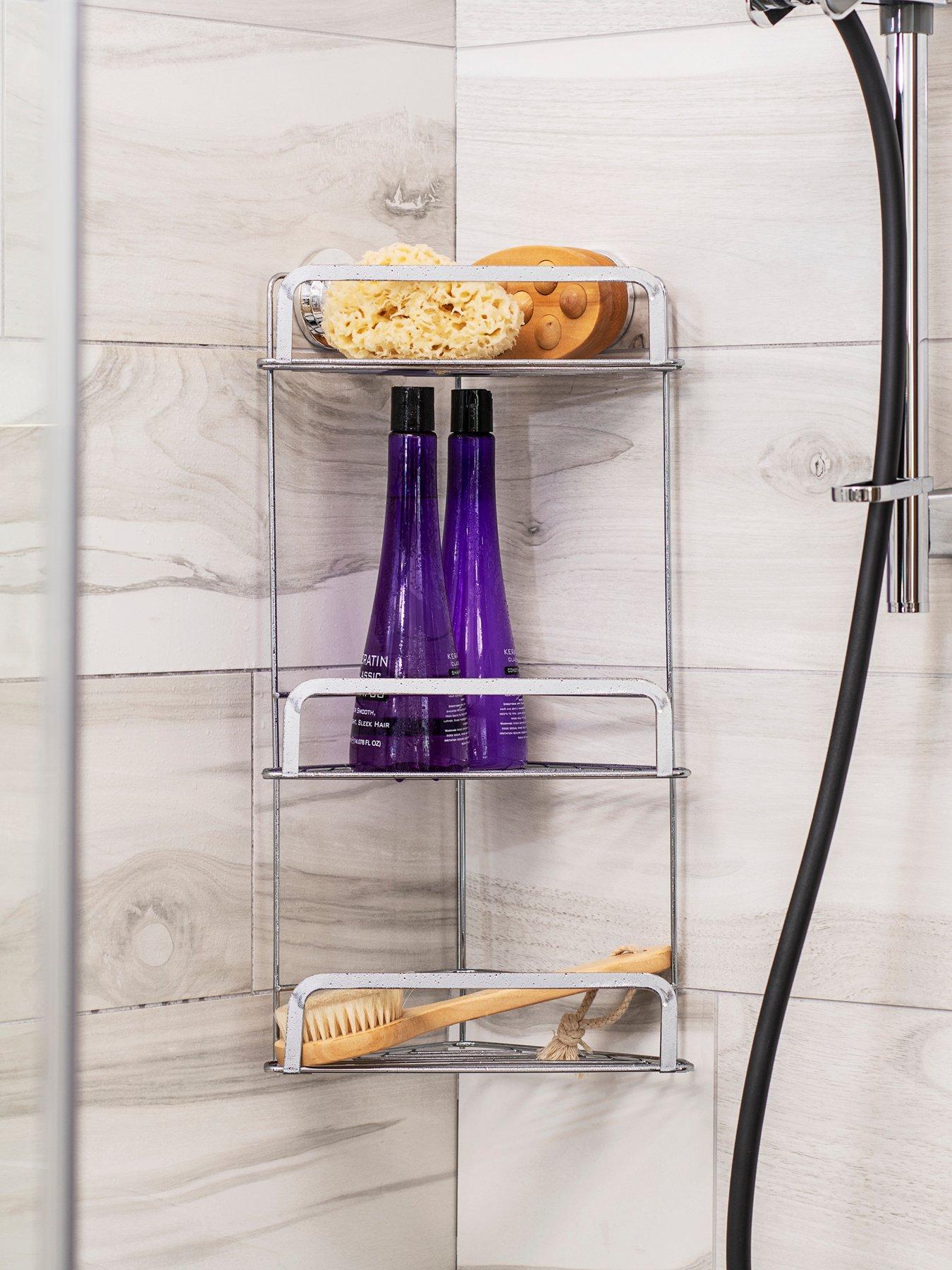 croydex-stick-lsquonrsquo-lock-three-tier-corner-basket