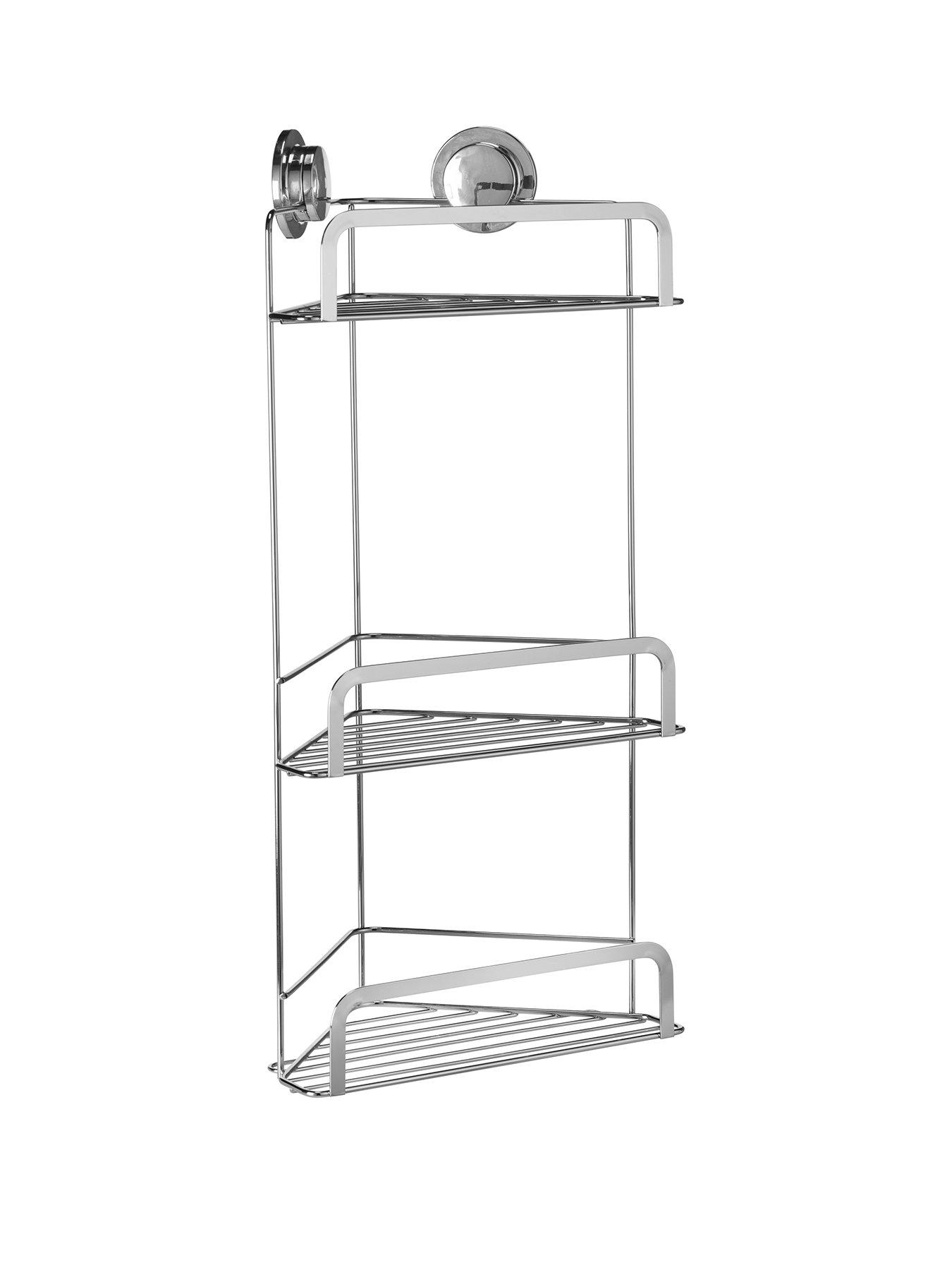 croydex-stick-lsquonrsquo-lock-three-tier-corner-basketstillFront