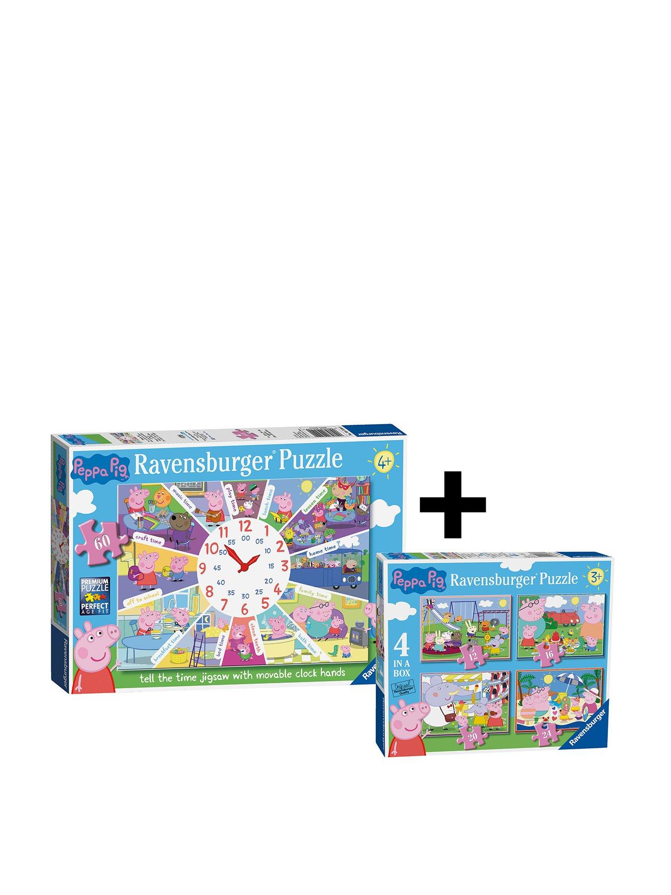 undefined Peppa Pig Jigsaw Twin Pack - 4 in a Box  &  Clock Puzzle