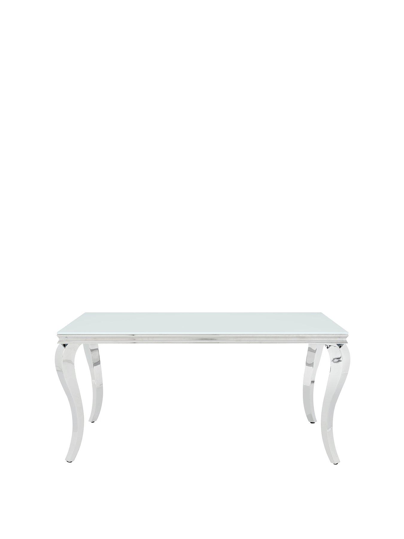 Image 3 of 5 of Very Home Grace 160 cm&nbsp;Rectangle Dining Table&nbsp;+&nbsp;6 Chairs - White/Chrome