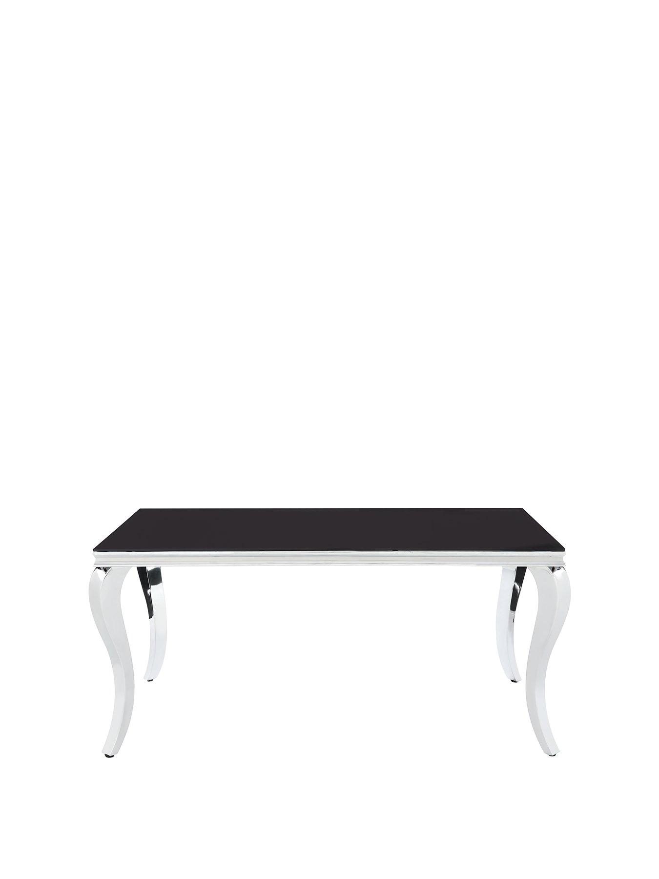 Image 3 of 5 of Very Home Grace 160 cm&nbsp;Rectangle Dining Table&nbsp;+&nbsp;6 Chairs - Black/Chrome