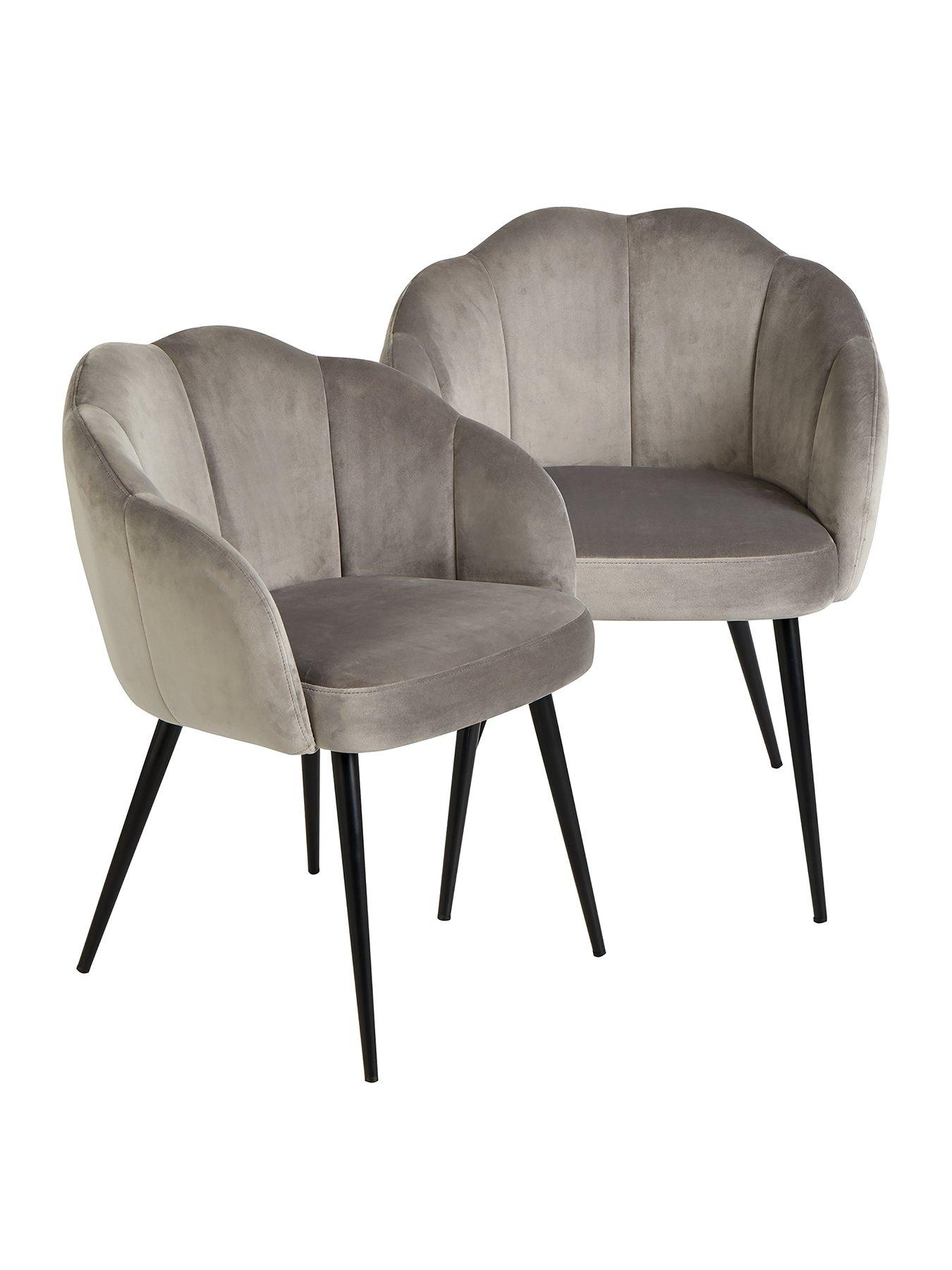 very-home-pair-of-angel-scallop-dining-chairs-grey-velvet--fscreg-certifiedstillFront