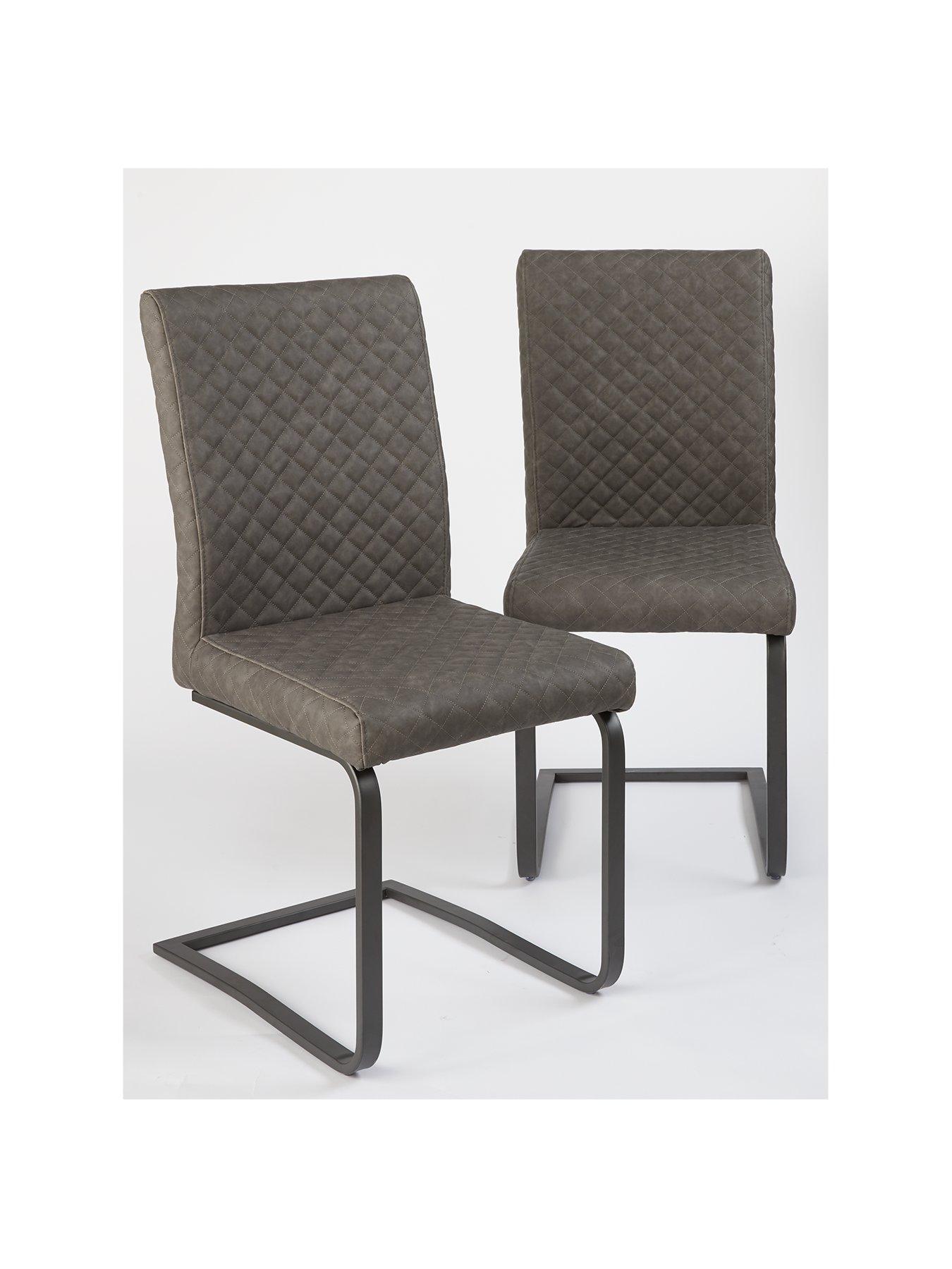 Very Home Pair Of Ohio Faux Leather Dining Chairs