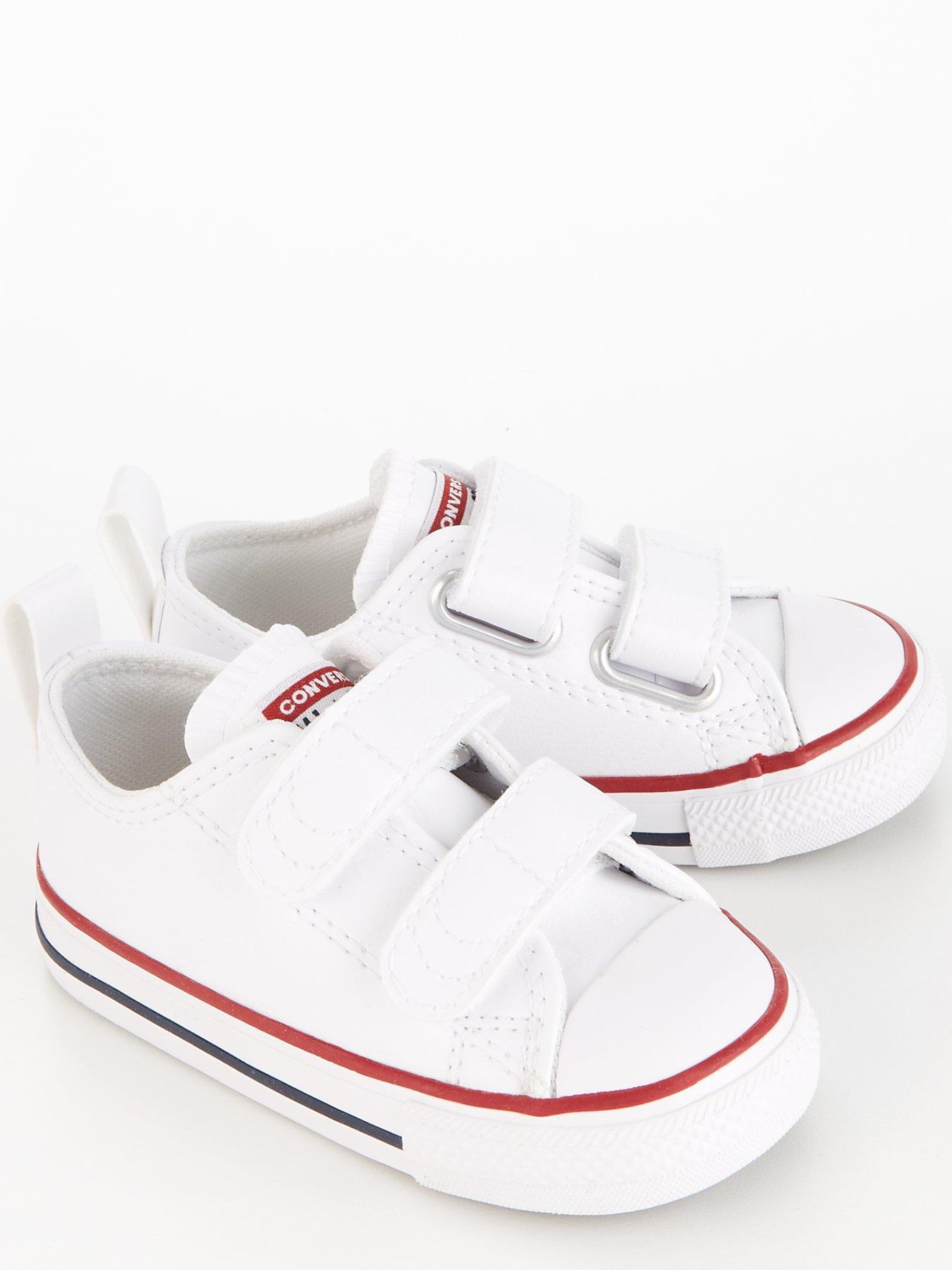 Converse Infant Unisex Easy On Velcro Leather Ox Trainers White Very Ireland