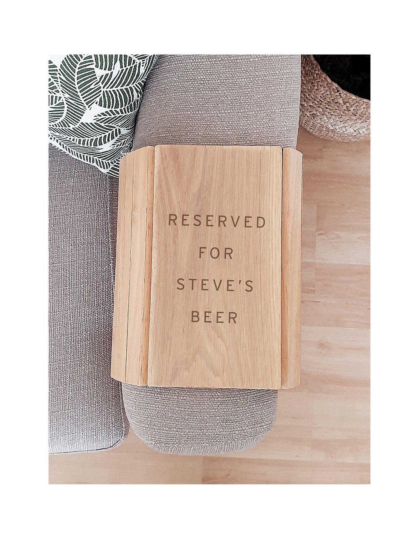 The Personalised Memento Company Personalised 'Reserved For' Wooden Sofa Tray