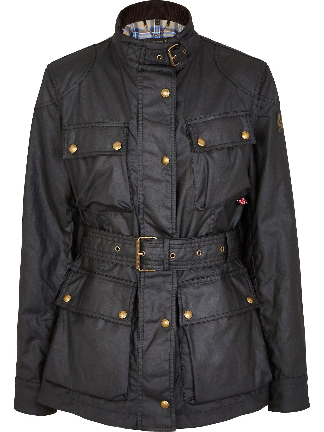 Belstaff Trialmaster Belted Wax Jacket - Black | Very Ireland