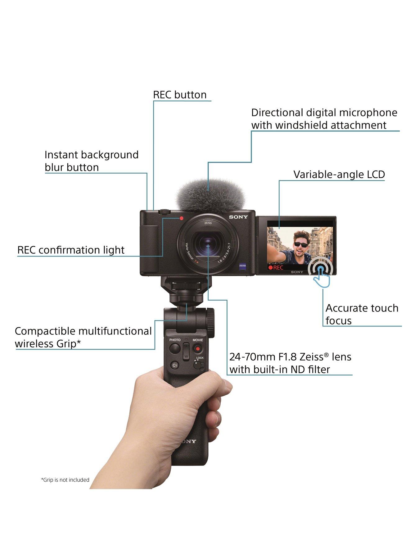 Image 5 of 8 of Sony Vlog Camera ZV-1, Digital Camera (Vari-angle Screen for Vlogging, 4K Video) &amp; Compactible Multifunctional Wireless Handgrip.