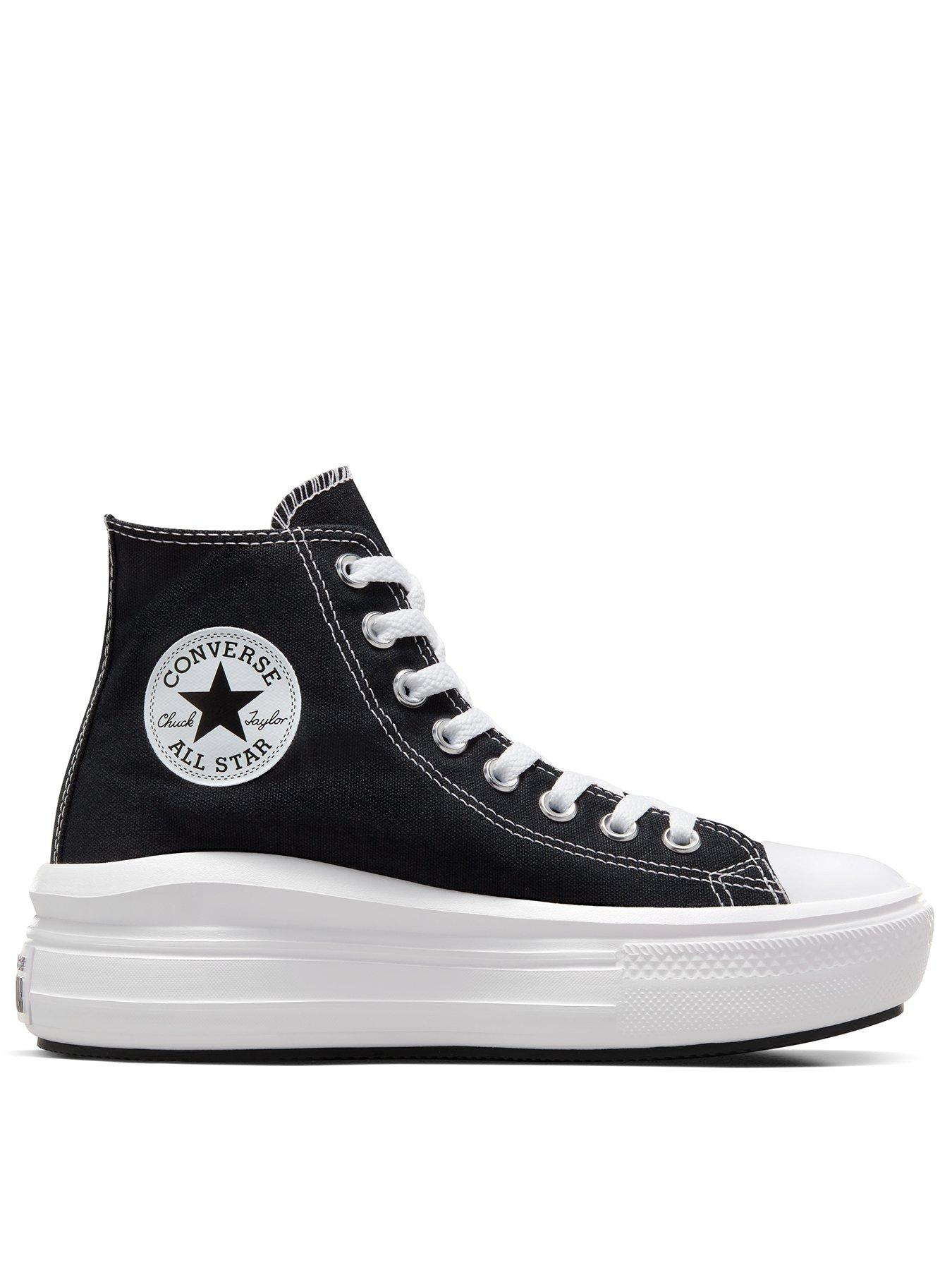 Image 1 of 6 of Converse Womens Move Hi Top Trainers - Black/White