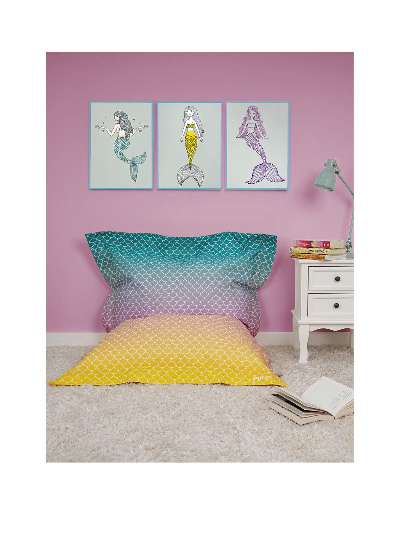 Image 1 of 7 of rucomfy Mermaid Ombre Junior Squarbie Beanbag
