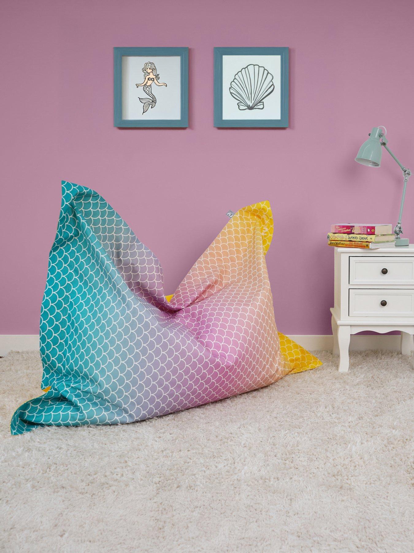 Image 4 of 7 of rucomfy Mermaid Ombre Junior Squarbie Beanbag