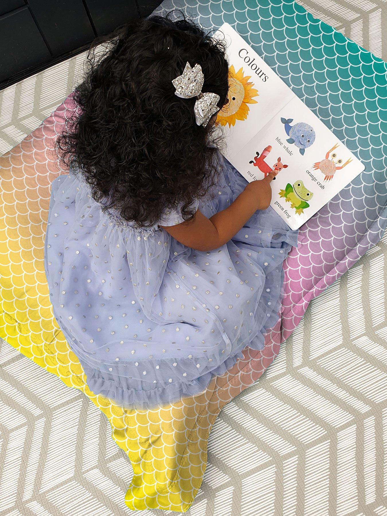 Image 5 of 7 of rucomfy Mermaid Ombre Junior Squarbie Beanbag