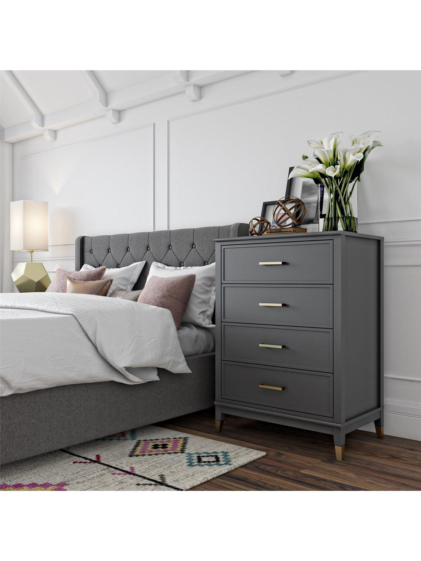 Image 1 of 5 of CosmoLiving by Cosmopolitan Westerleigh 4 Drawer Chest - Graphite Grey