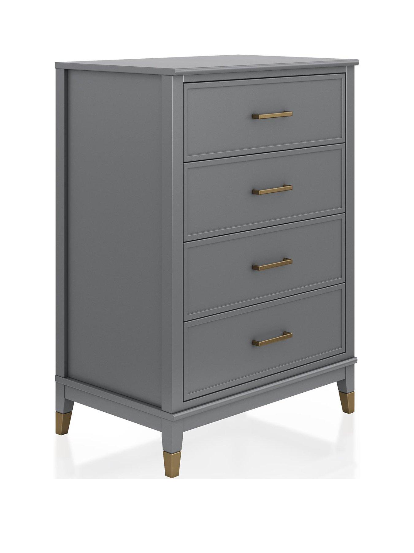Image 3 of 5 of CosmoLiving by Cosmopolitan Westerleigh 4 Drawer Chest - Graphite Grey