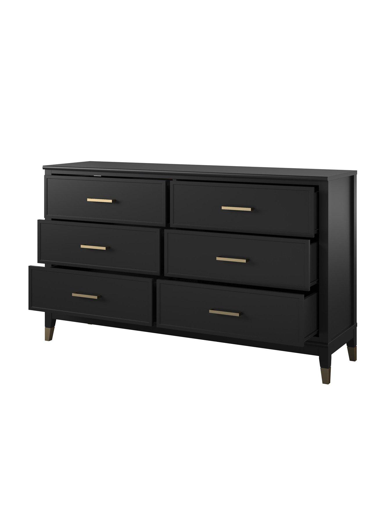Image 4 of 5 of CosmoLiving by Cosmopolitan Westerleigh 6 Drawer Chest&nbsp;- Black/Gold