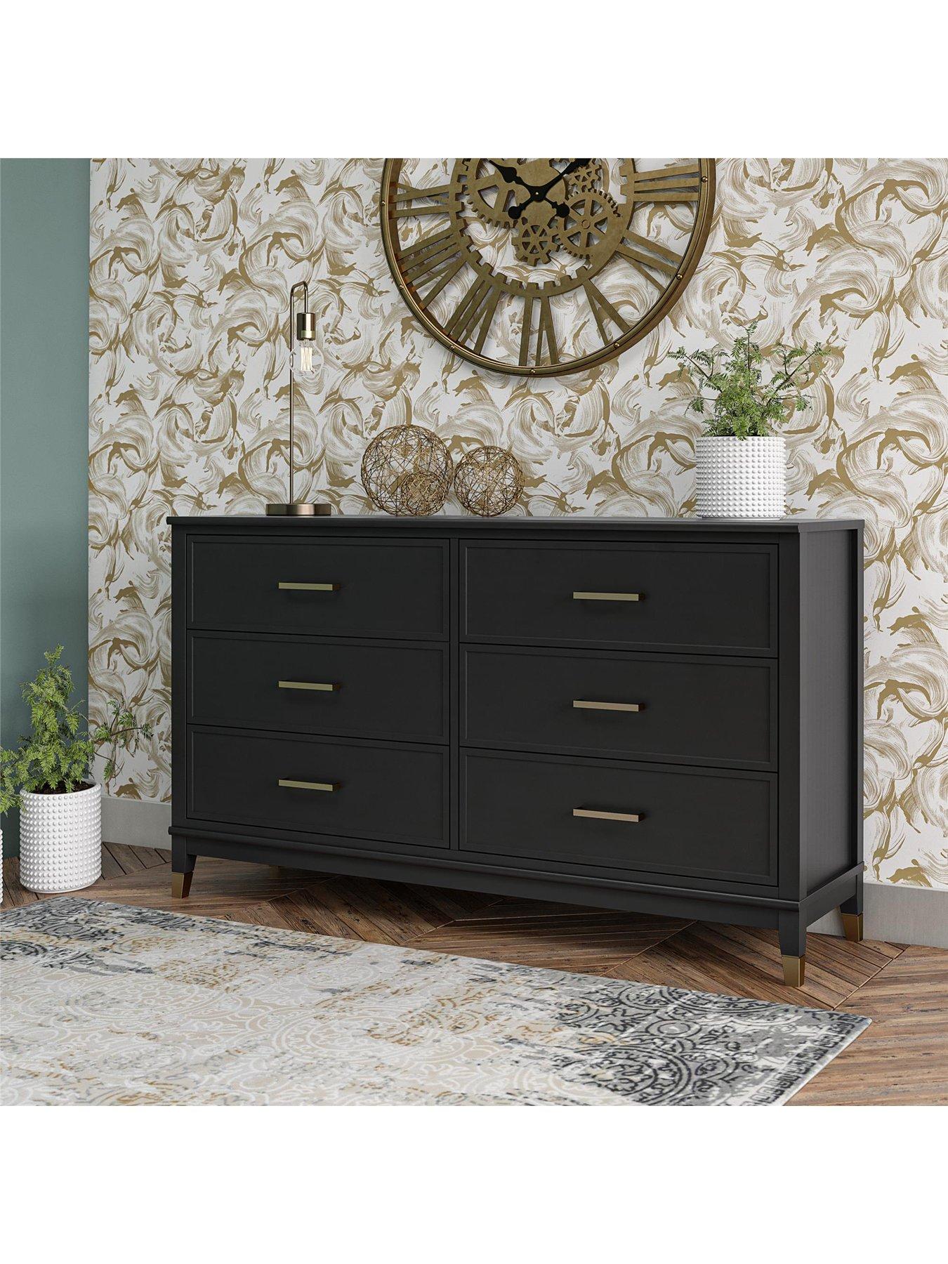 Image 5 of 5 of CosmoLiving by Cosmopolitan Westerleigh 6 Drawer Chest&nbsp;- Black/Gold