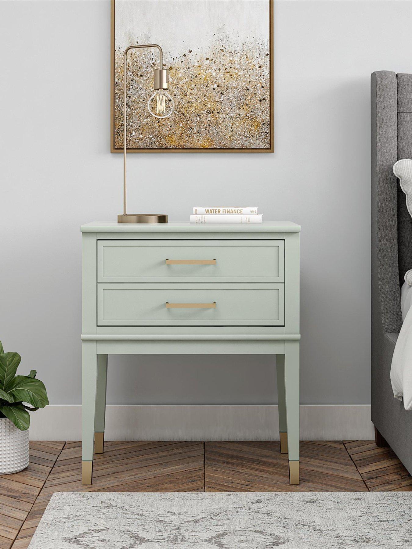 Image 1 of 5 of CosmoLiving by Cosmopolitan Westerleigh Two Drawer Side Table &nbsp;- Green